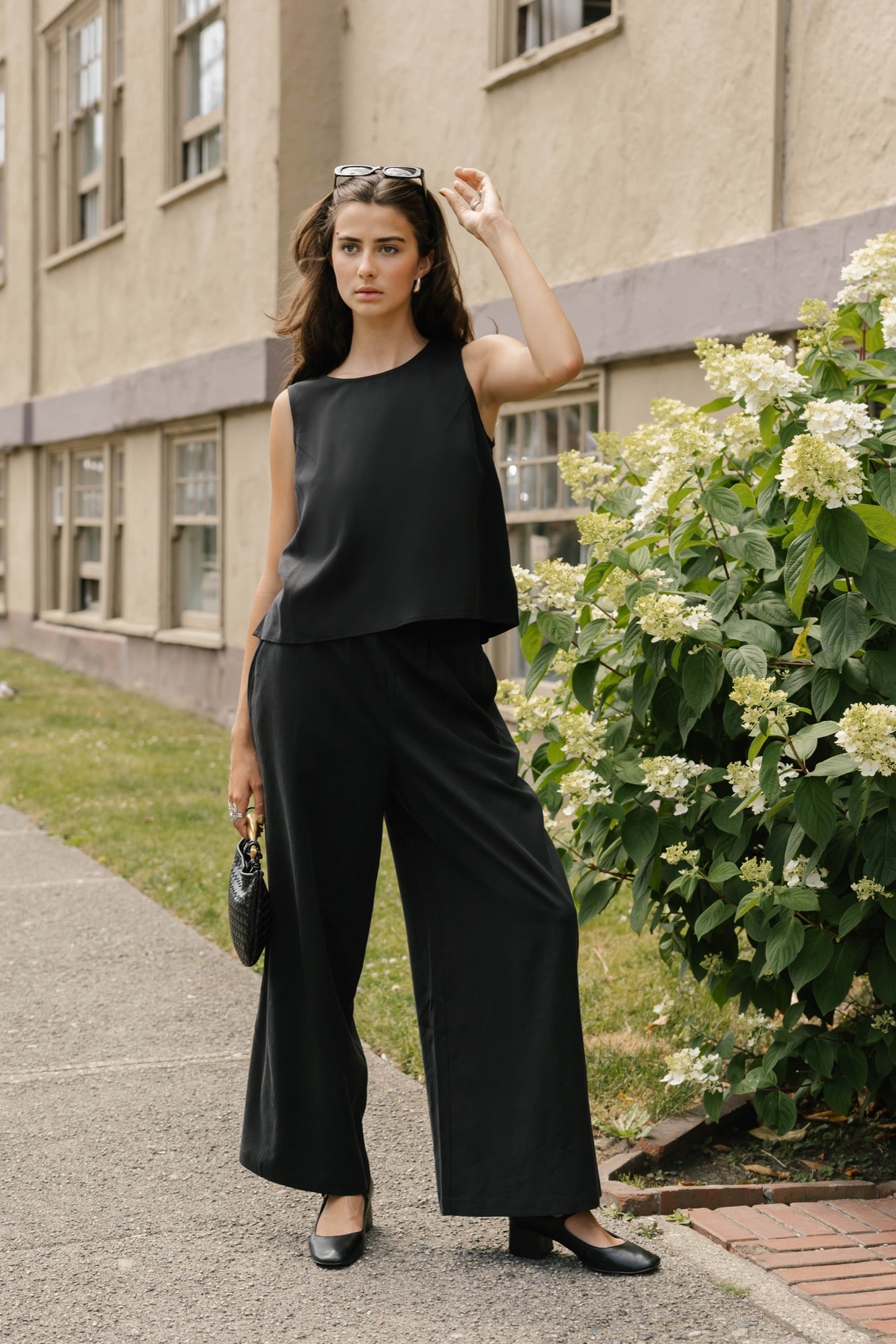 Celine Sleeveless Top in Soft Black