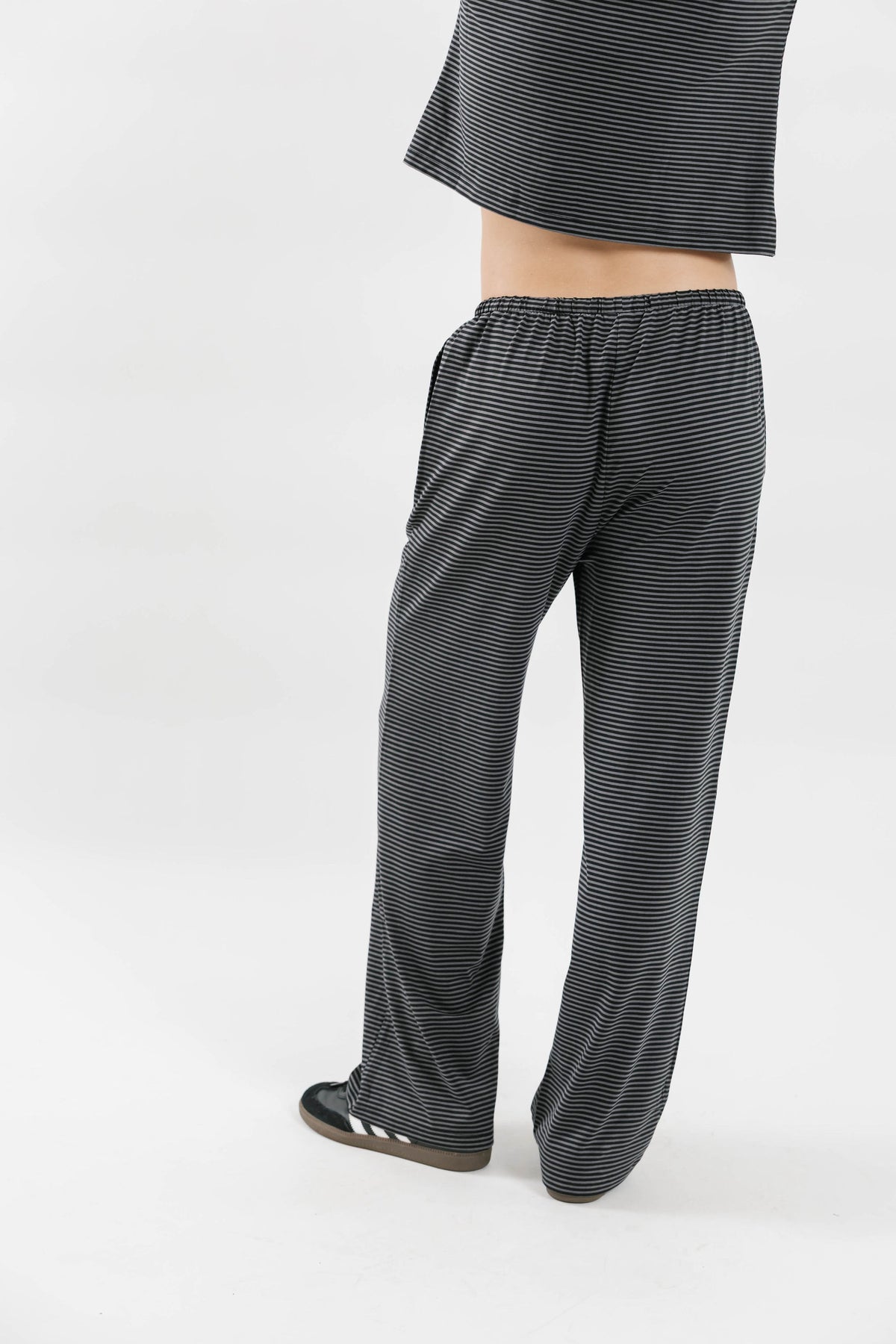 Thalia Lounge Pants in Charcoal Stripe