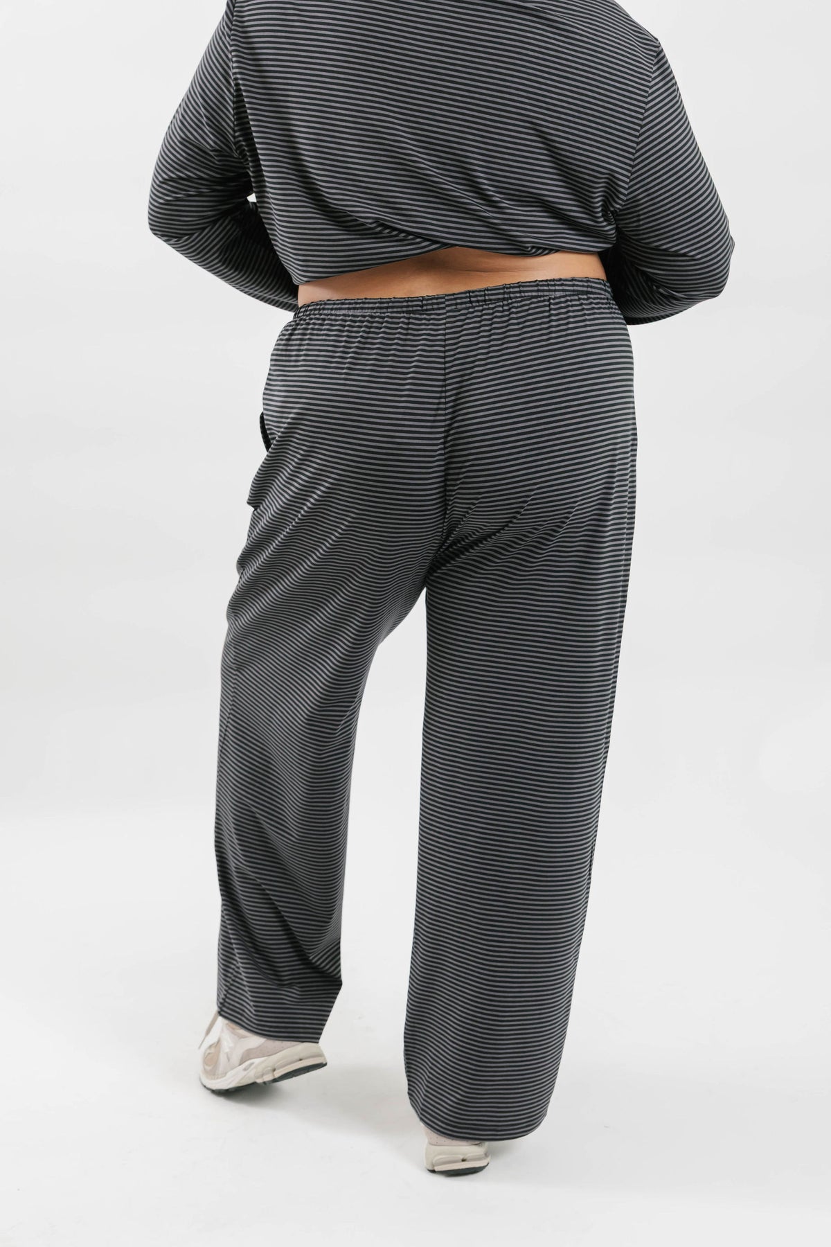 Thalia Lounge Pants in Charcoal Stripe