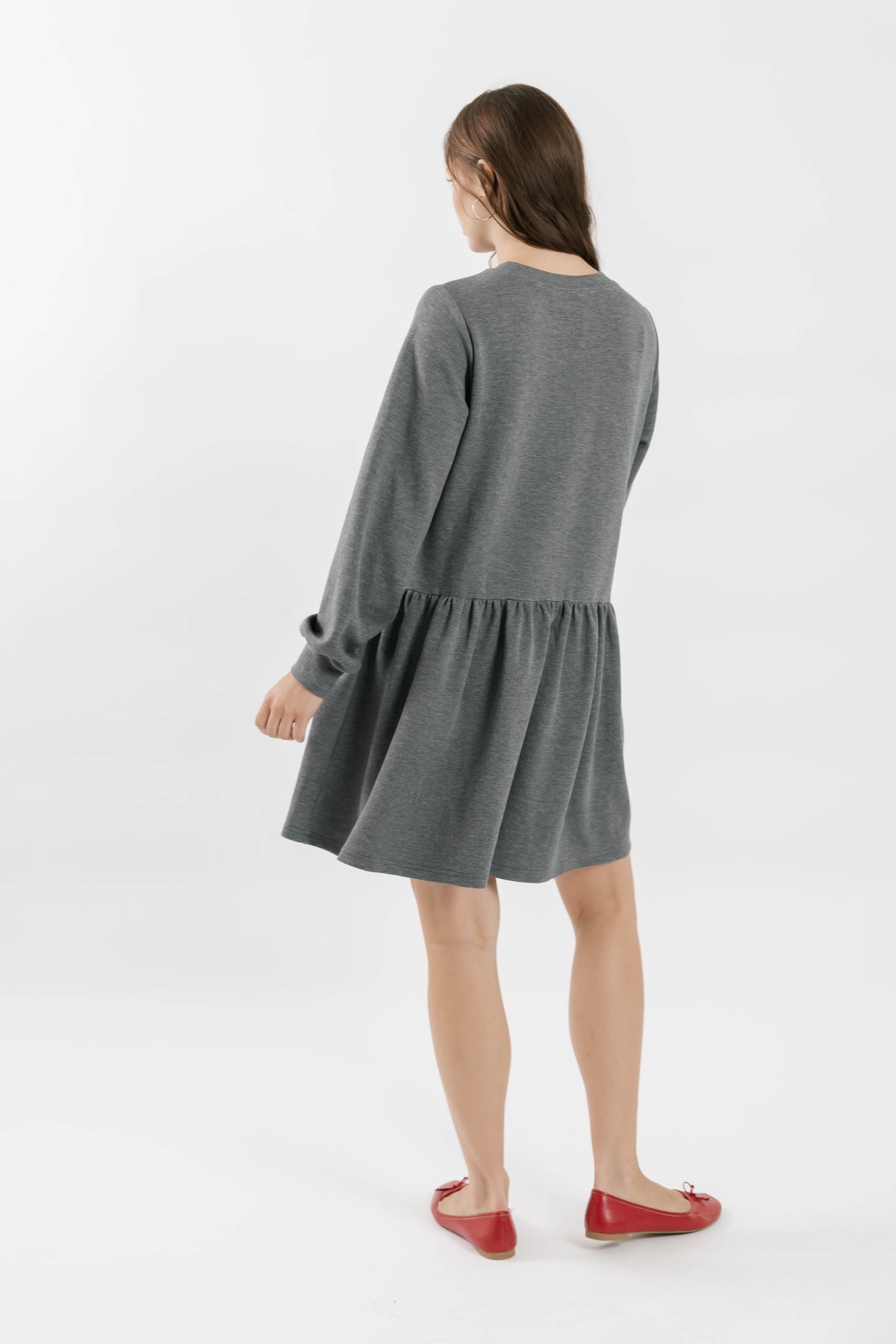 Ellie Microscuba Mini Dress in Heather Grey
