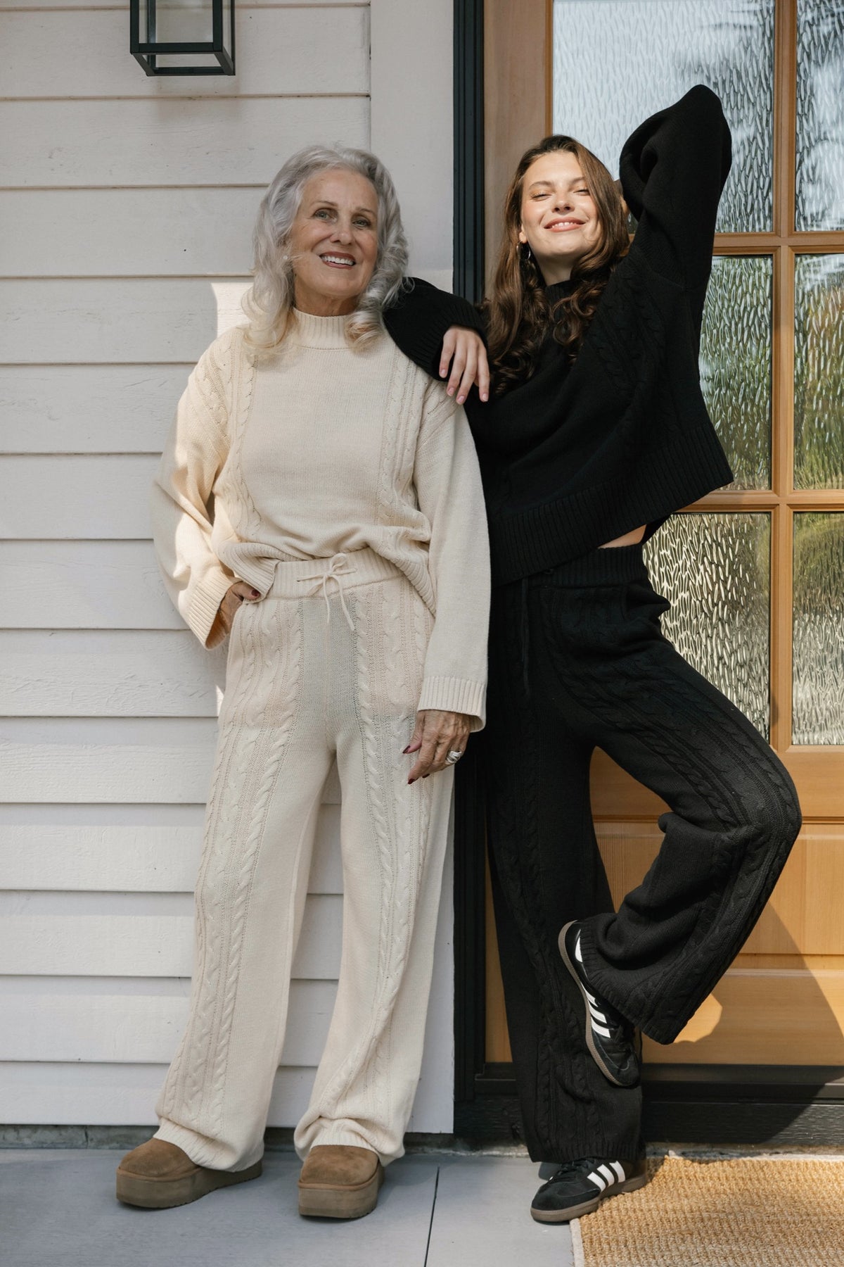 Charlie Cable Knit Straight Leg Pant in Cream