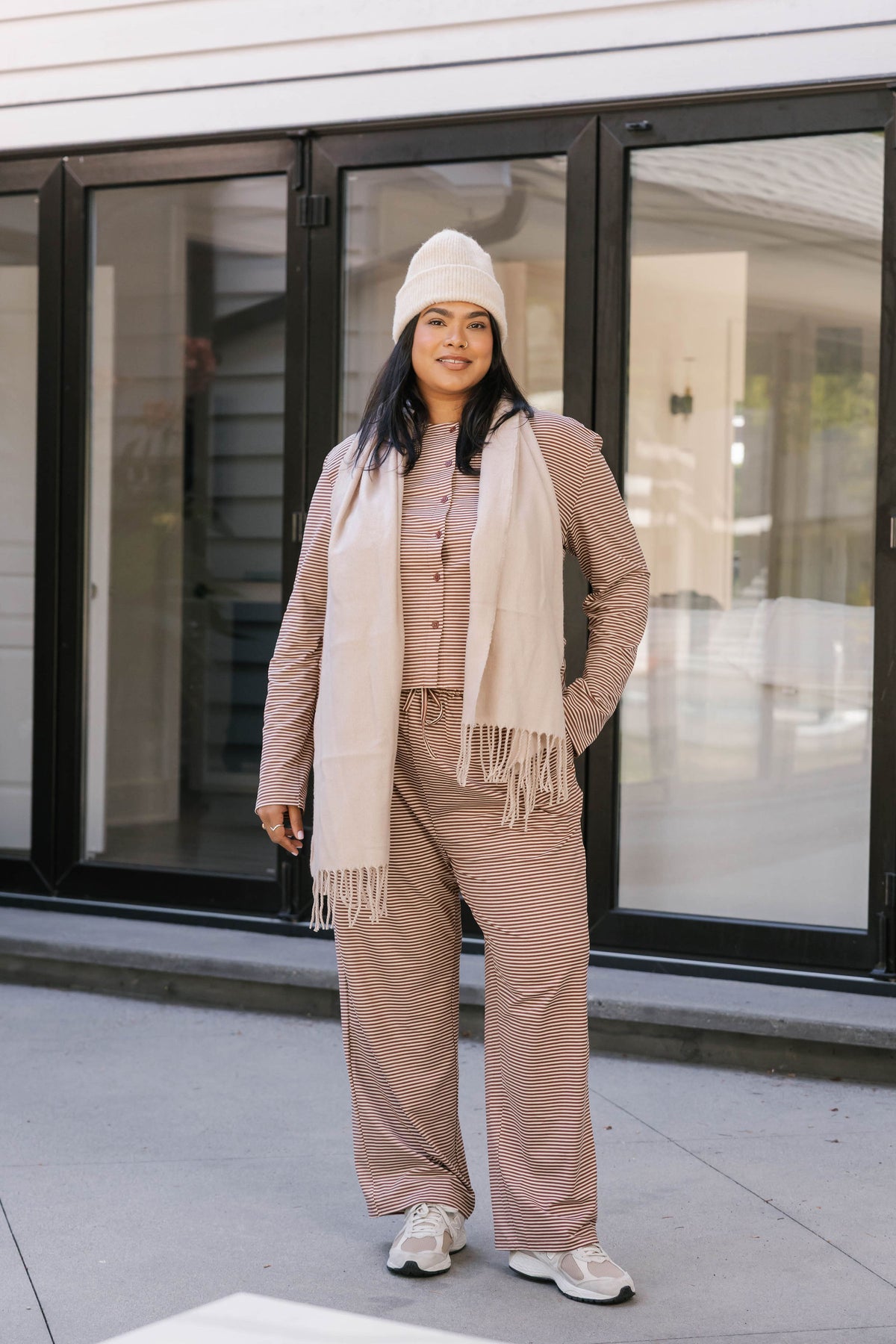 Thalia Lounge Pants in Tiramisu Stripe