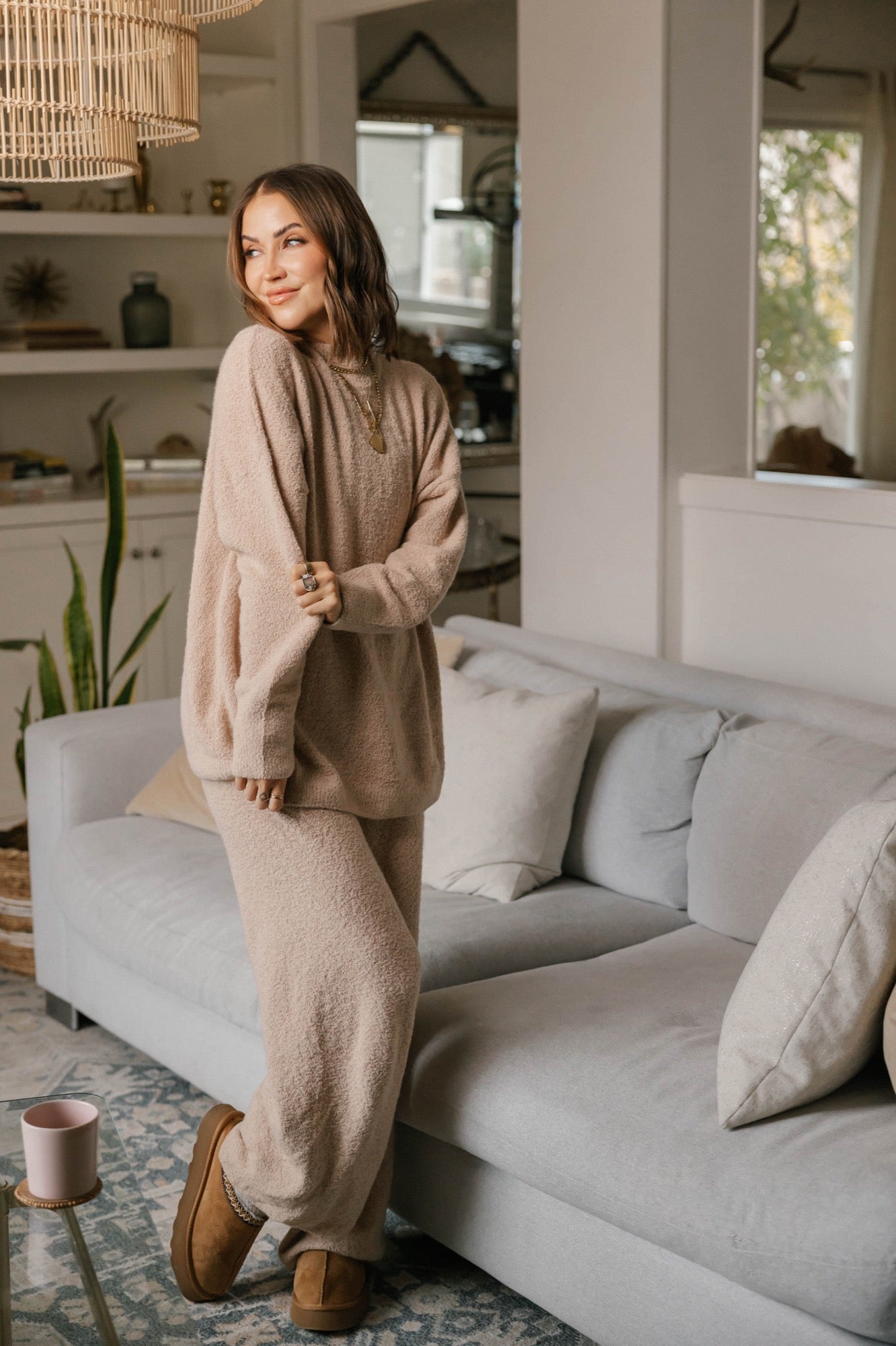 Soft Love Wide Leg Pant in Light Brown