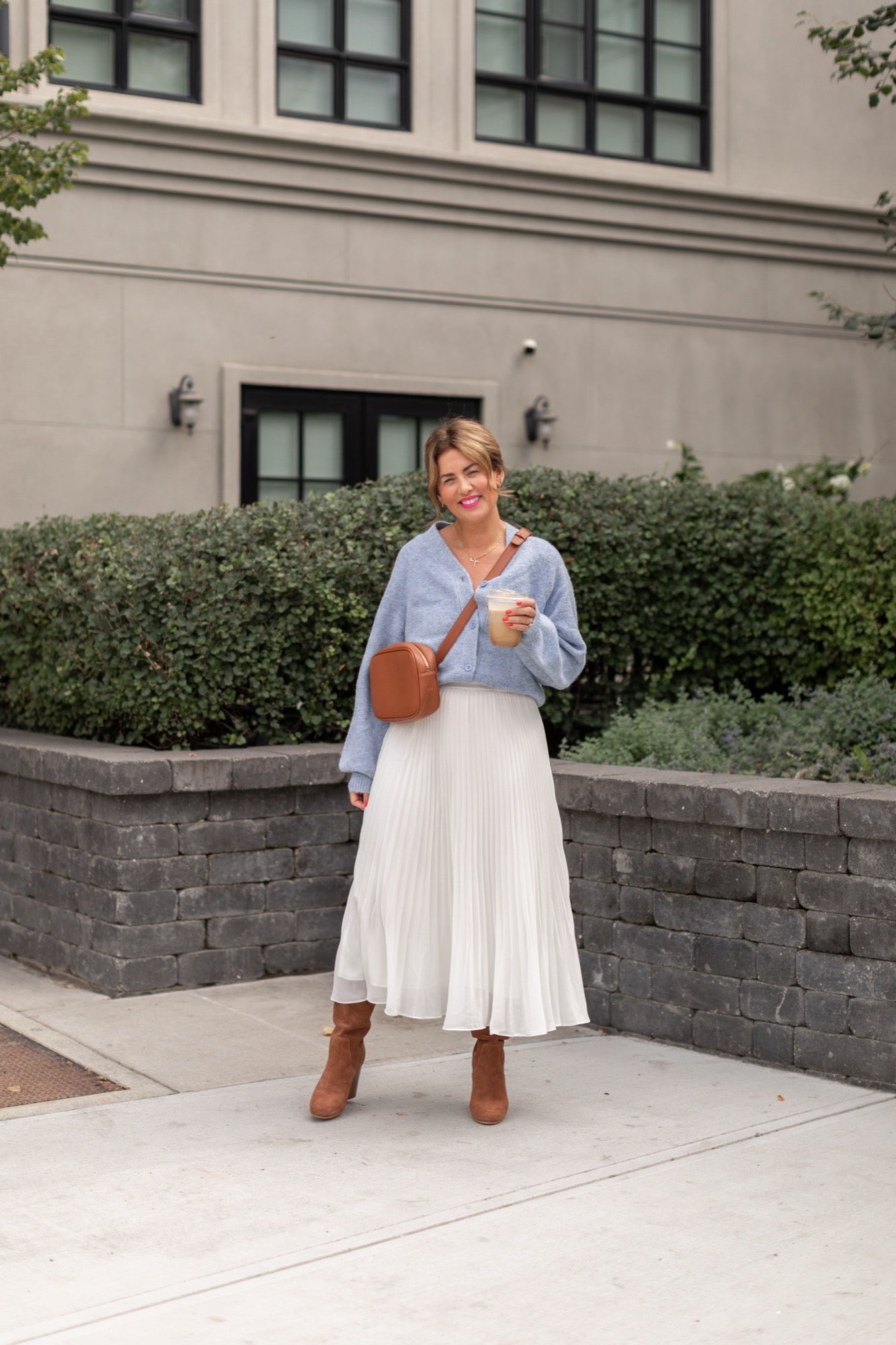 Sweater Weather Short Cardigan in Light Blue