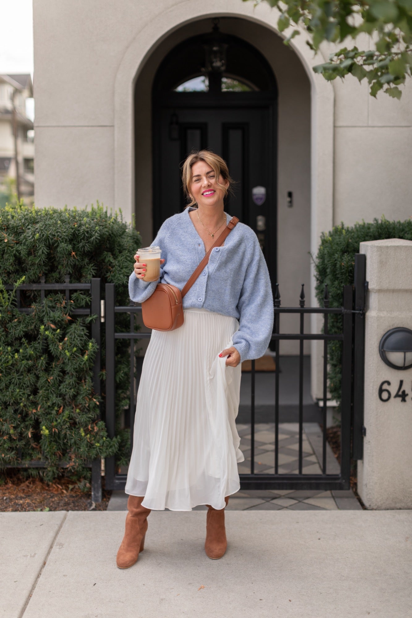 Sweater Weather Short Cardigan in Light Blue