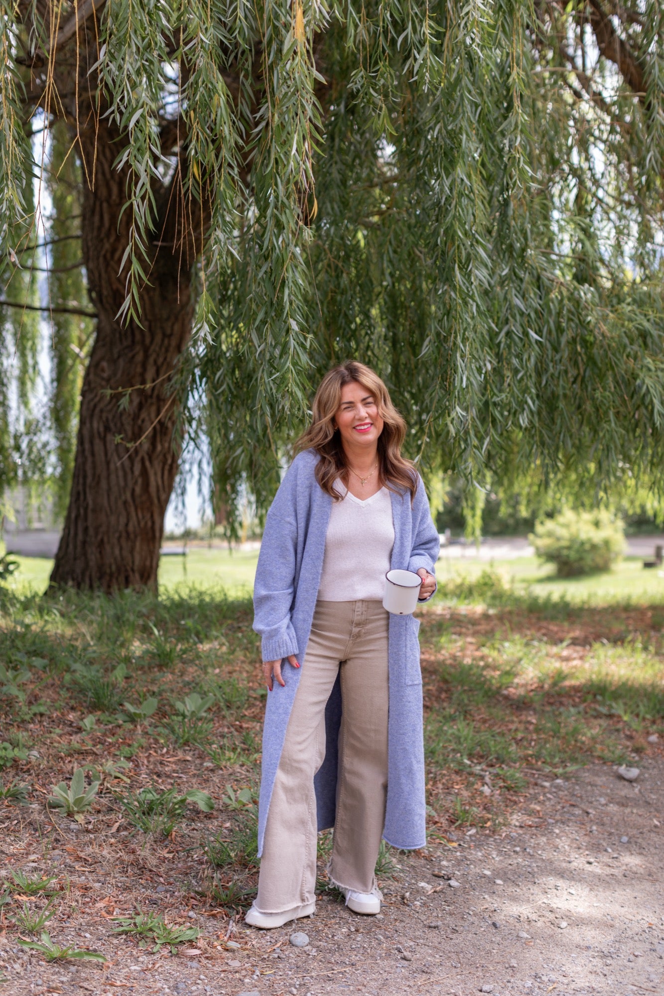 Sweater Weather Long Cardigan in Light Blue