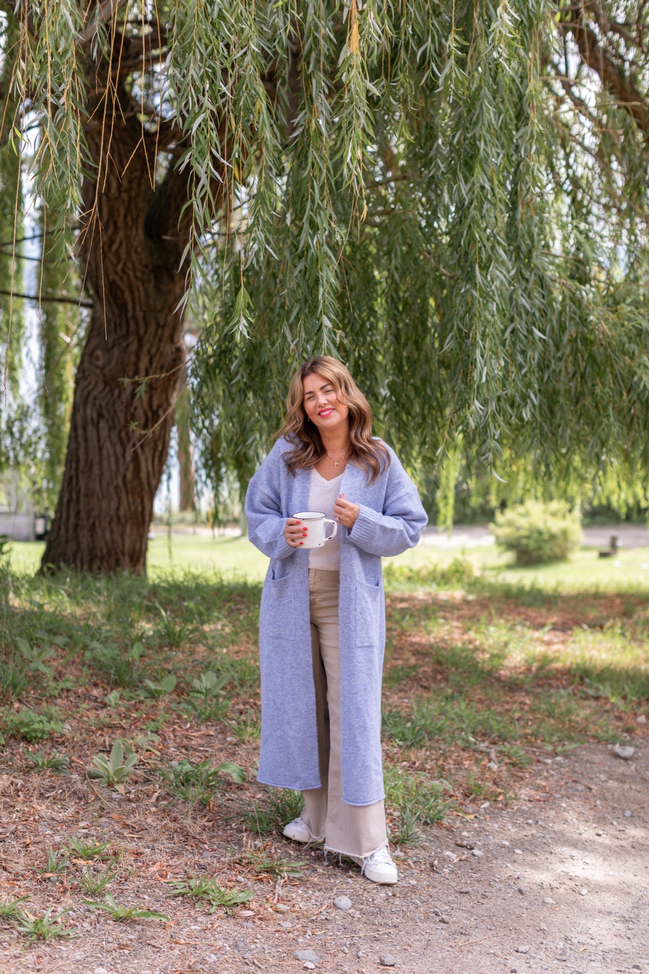 Sweater Weather Long Cardigan in Light Blue