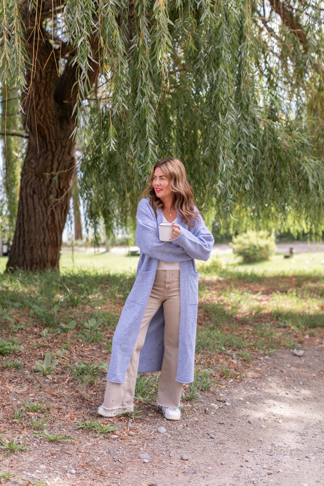 Sweater Weather Long Cardigan in Light Blue