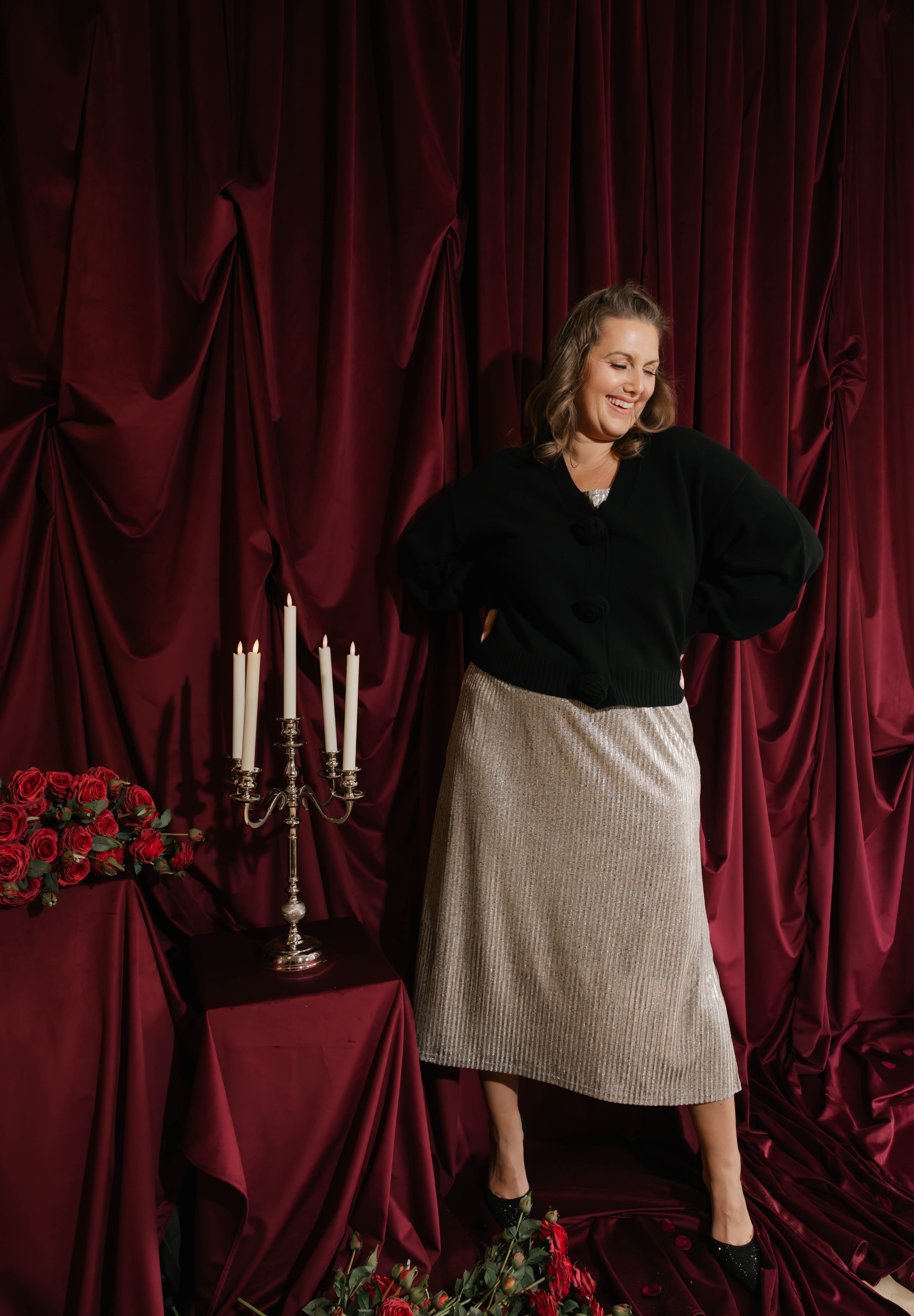 Tank Maxi Dress in Silver Shimmer