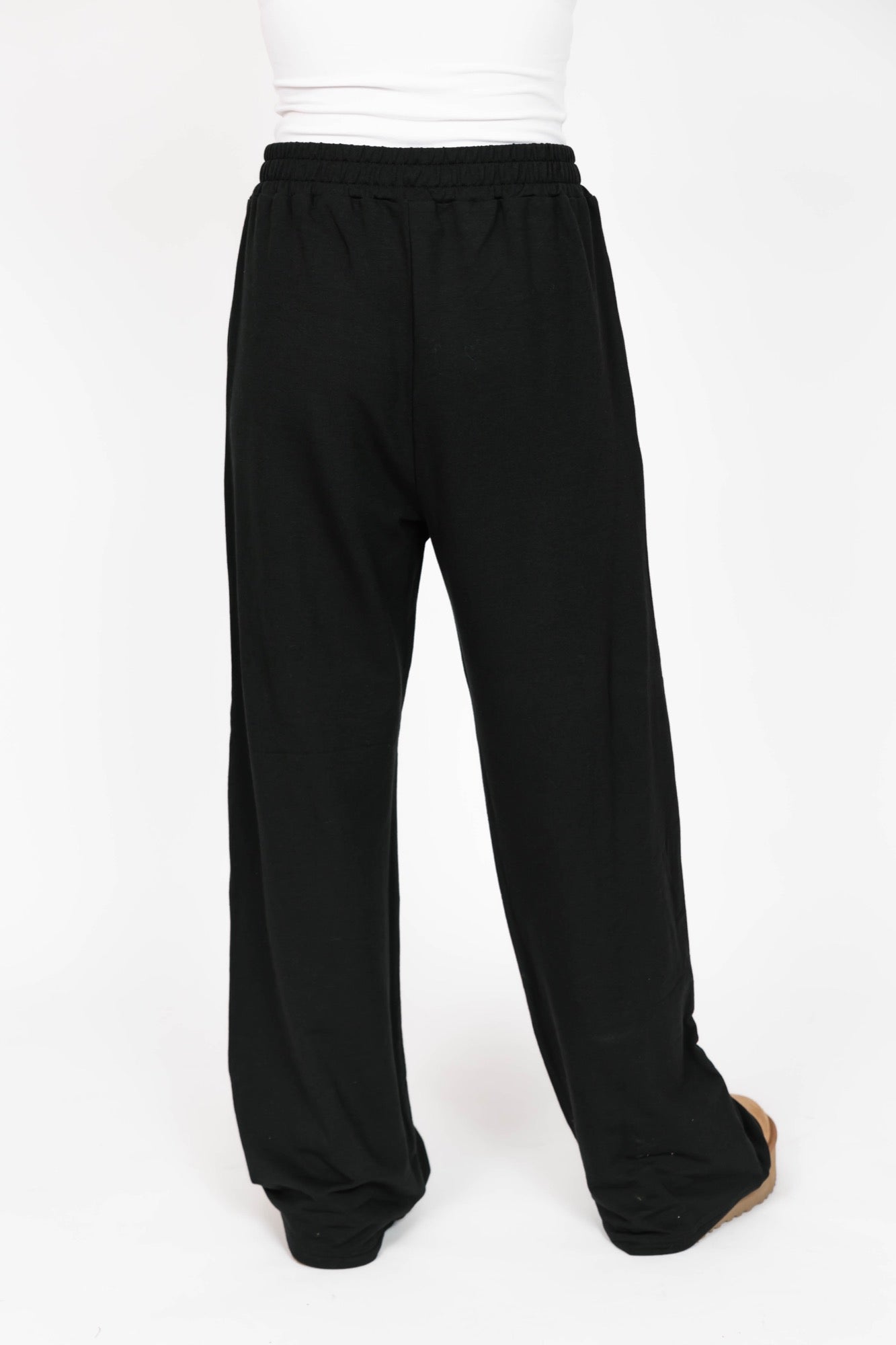 Tate Wide Leg Pants in Midnight Black