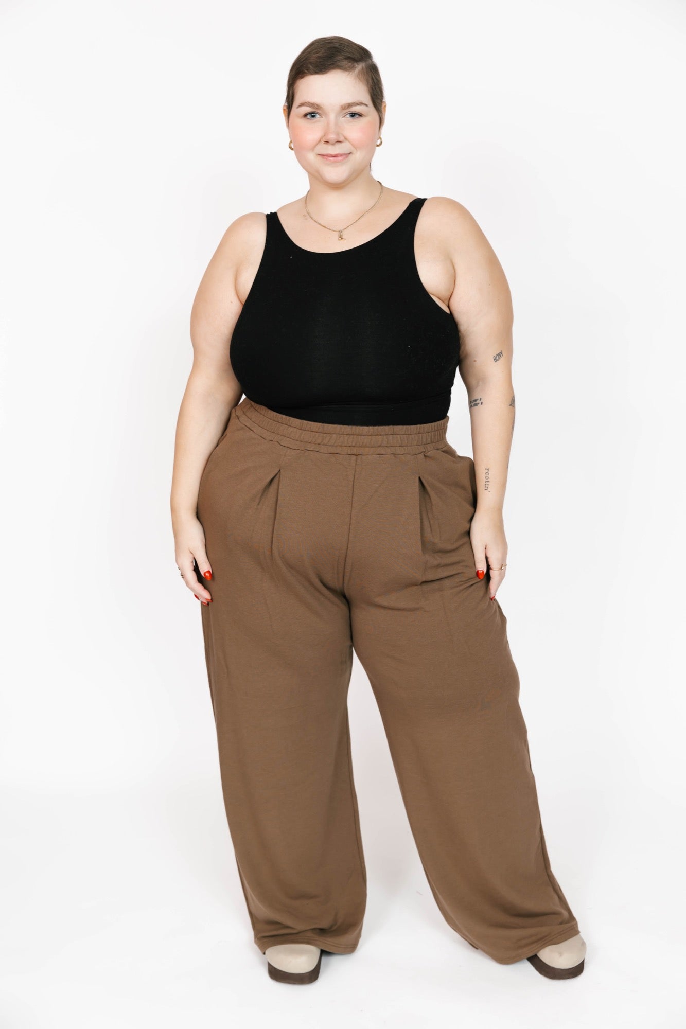 Tate Wide Leg Pants in Cappuccino