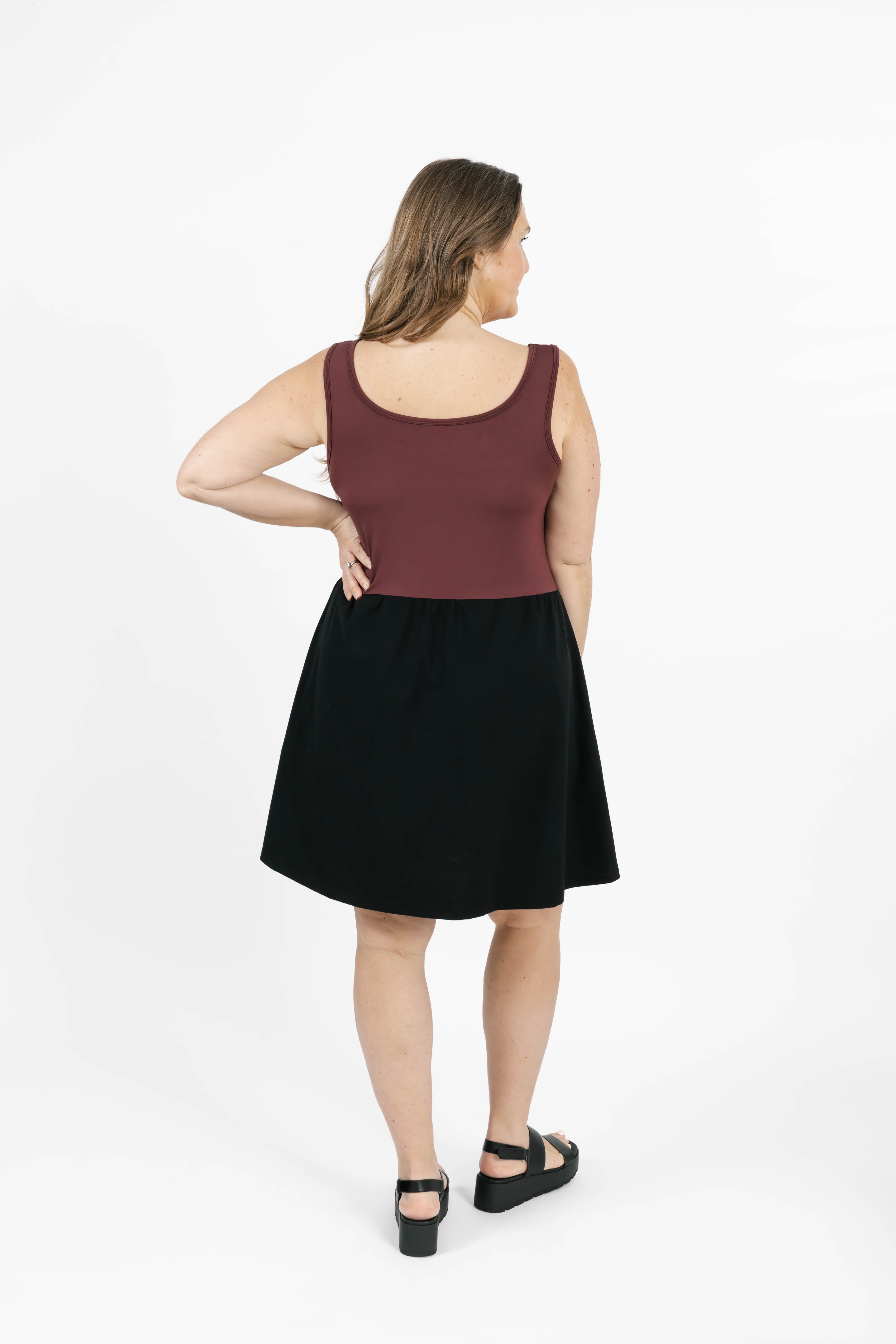 Tatiana Mini Dress in Cedarwood/Black
