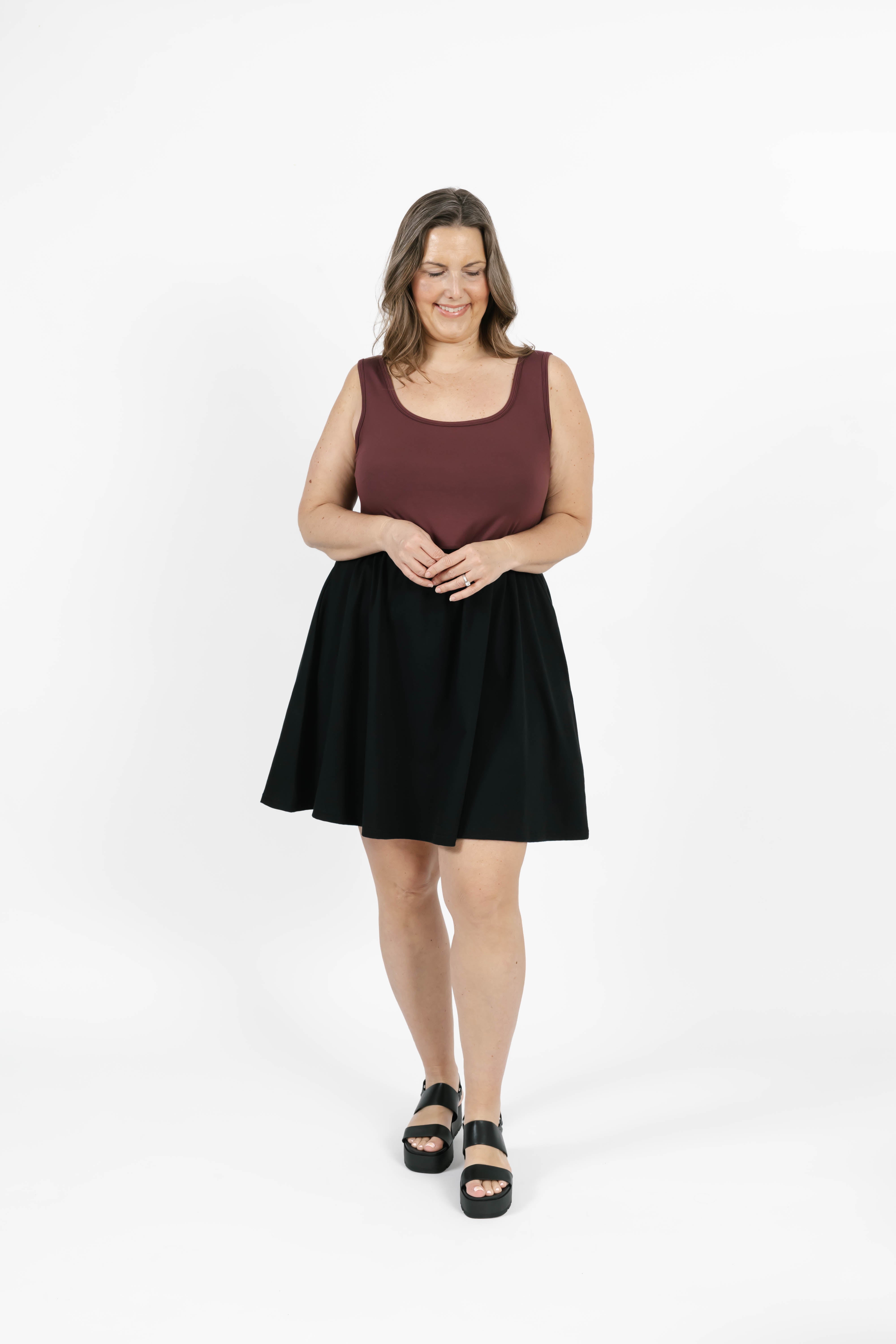 Tatiana Mini Dress in Cedarwood/Black