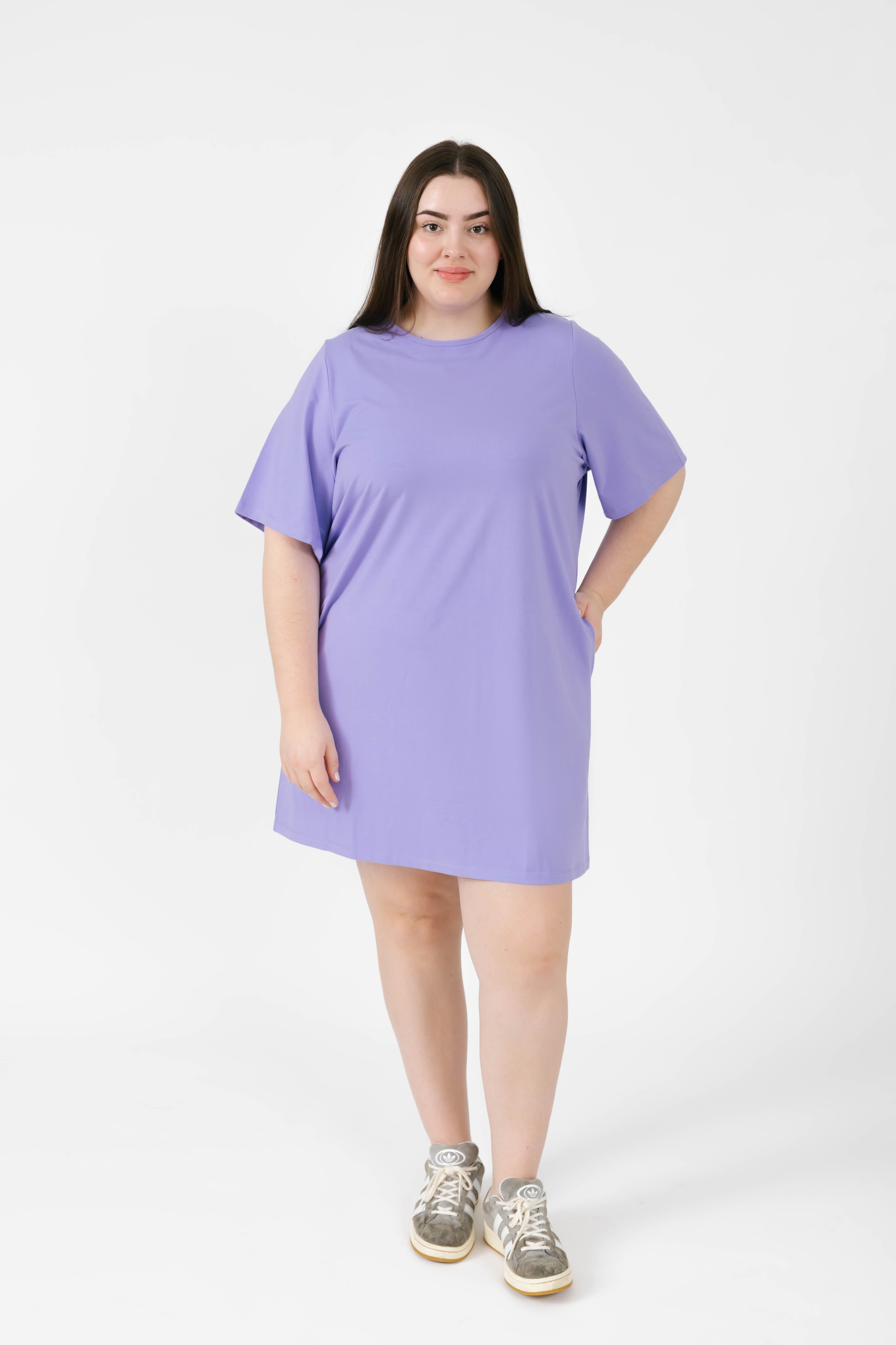 Tatum T-Shirt Mini Dress in Lively Lilac