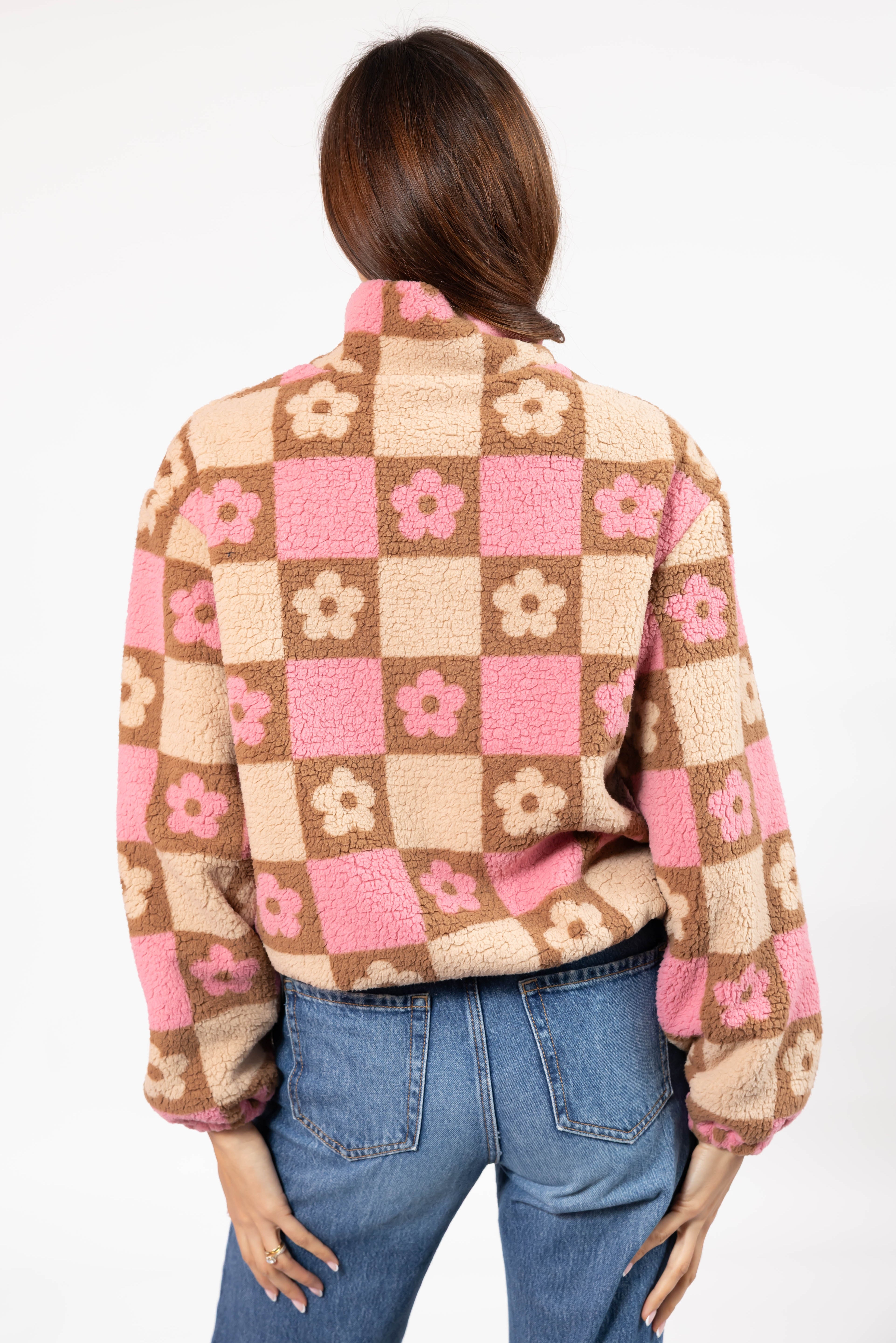 Teddy Floral Jacket in Light Pink/Oatmeal