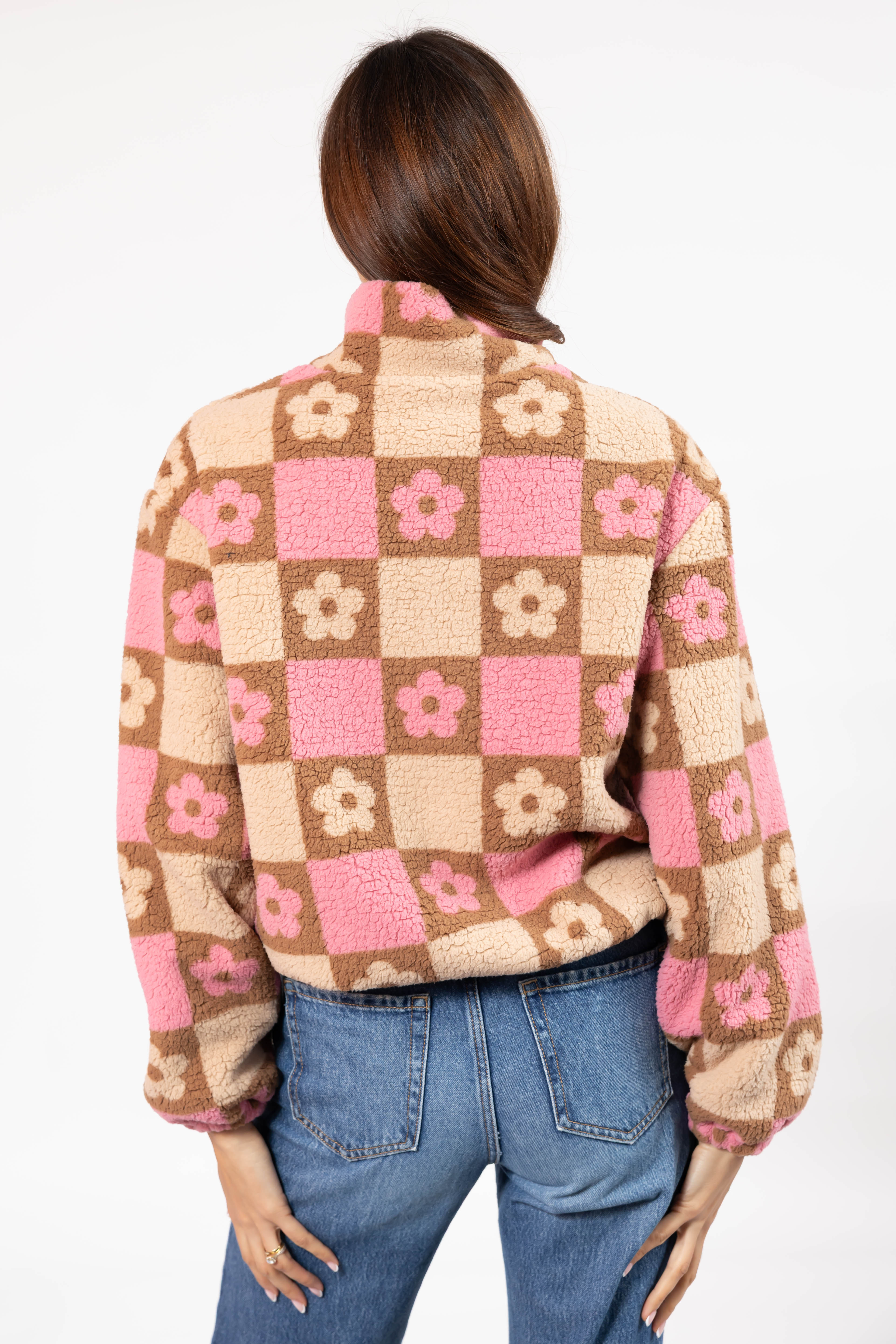 Teddy Floral Jacket in Light Pink/Oatmeal