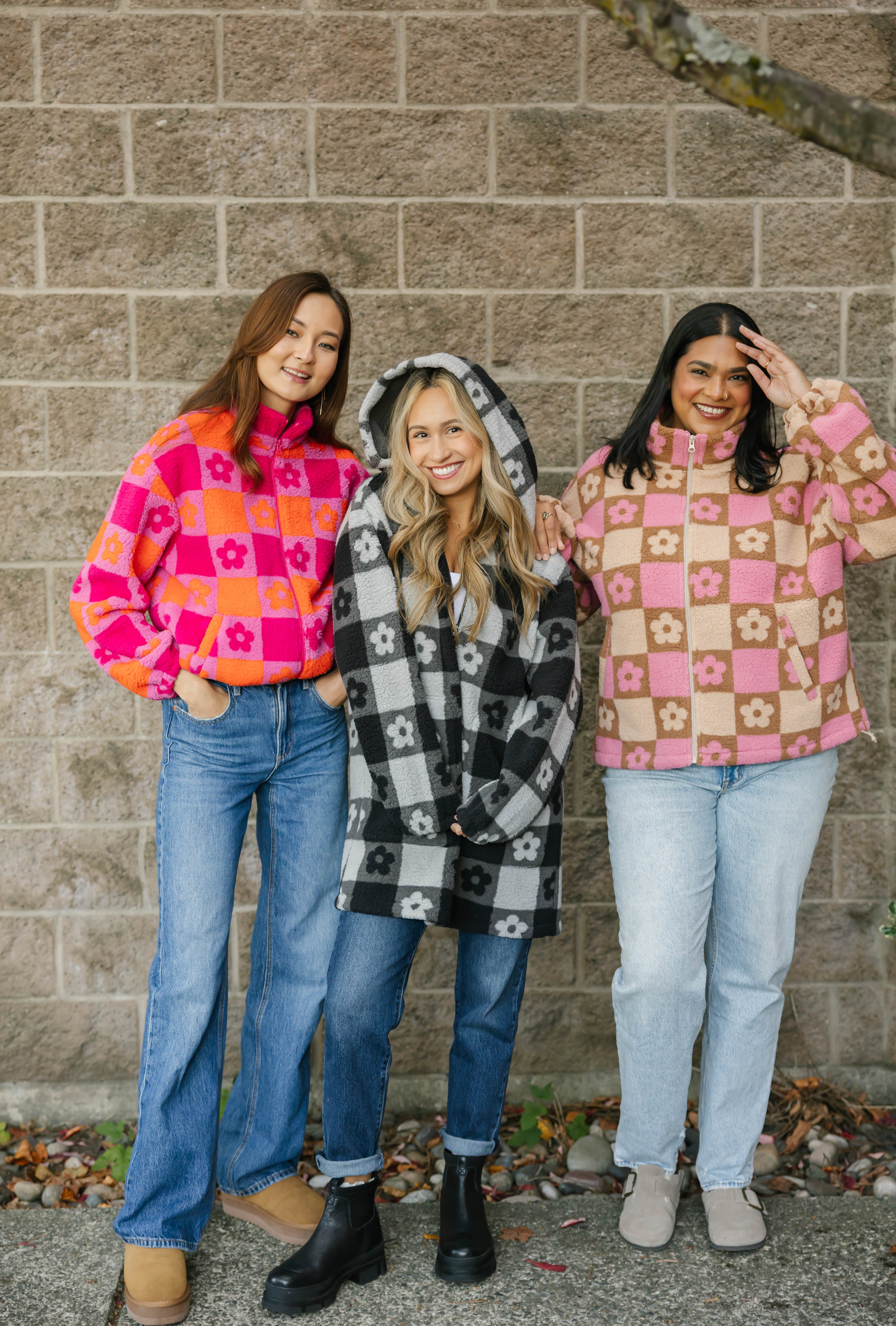 Teddy Floral Jacket in Light Pink/Oatmeal