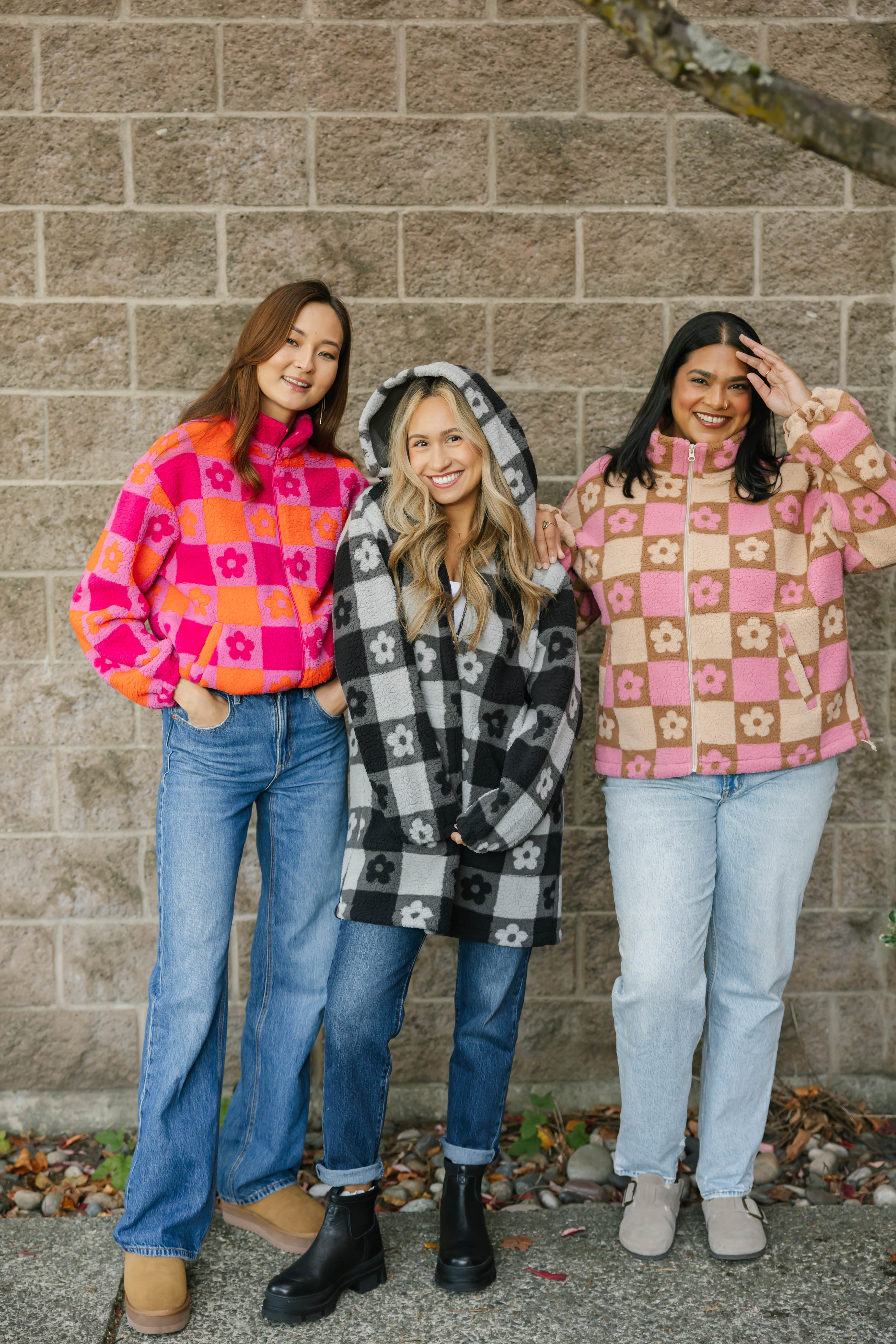 Teddy Floral Jacket in Light Pink/Oatmeal