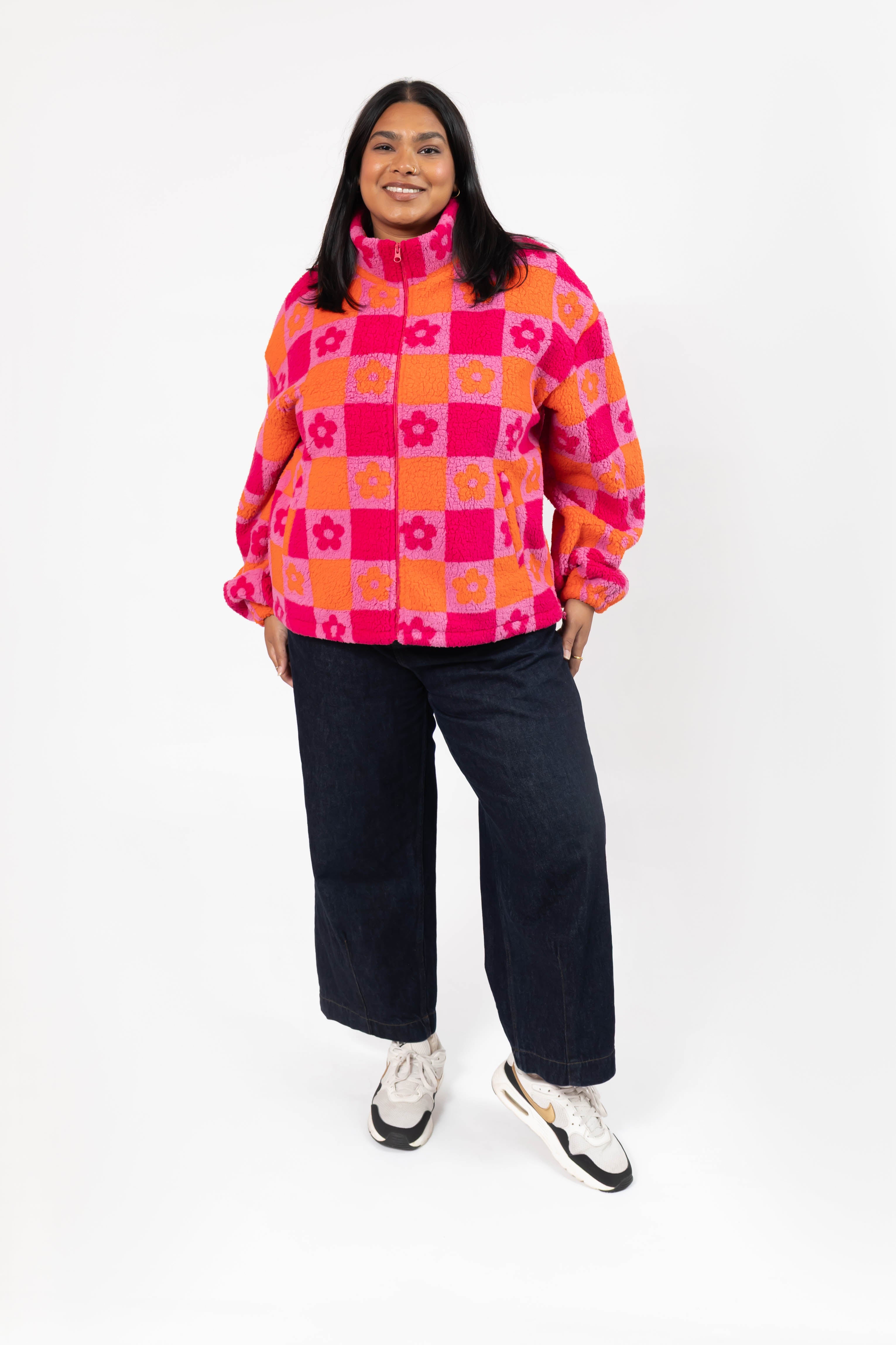 Teddy Floral Jacket in Pink/Orange