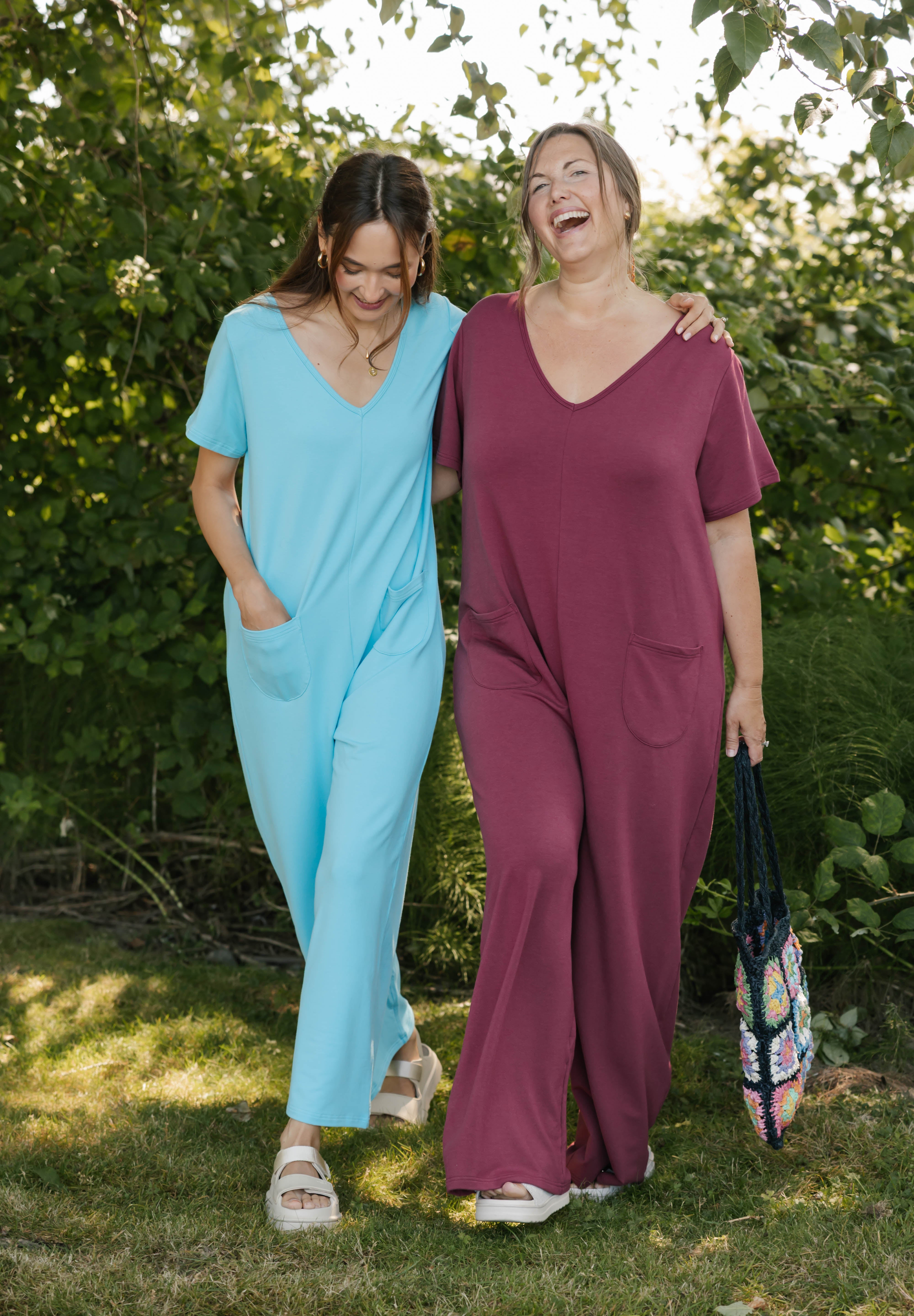 Terry Wide Leg Romper in Tropical Breeze