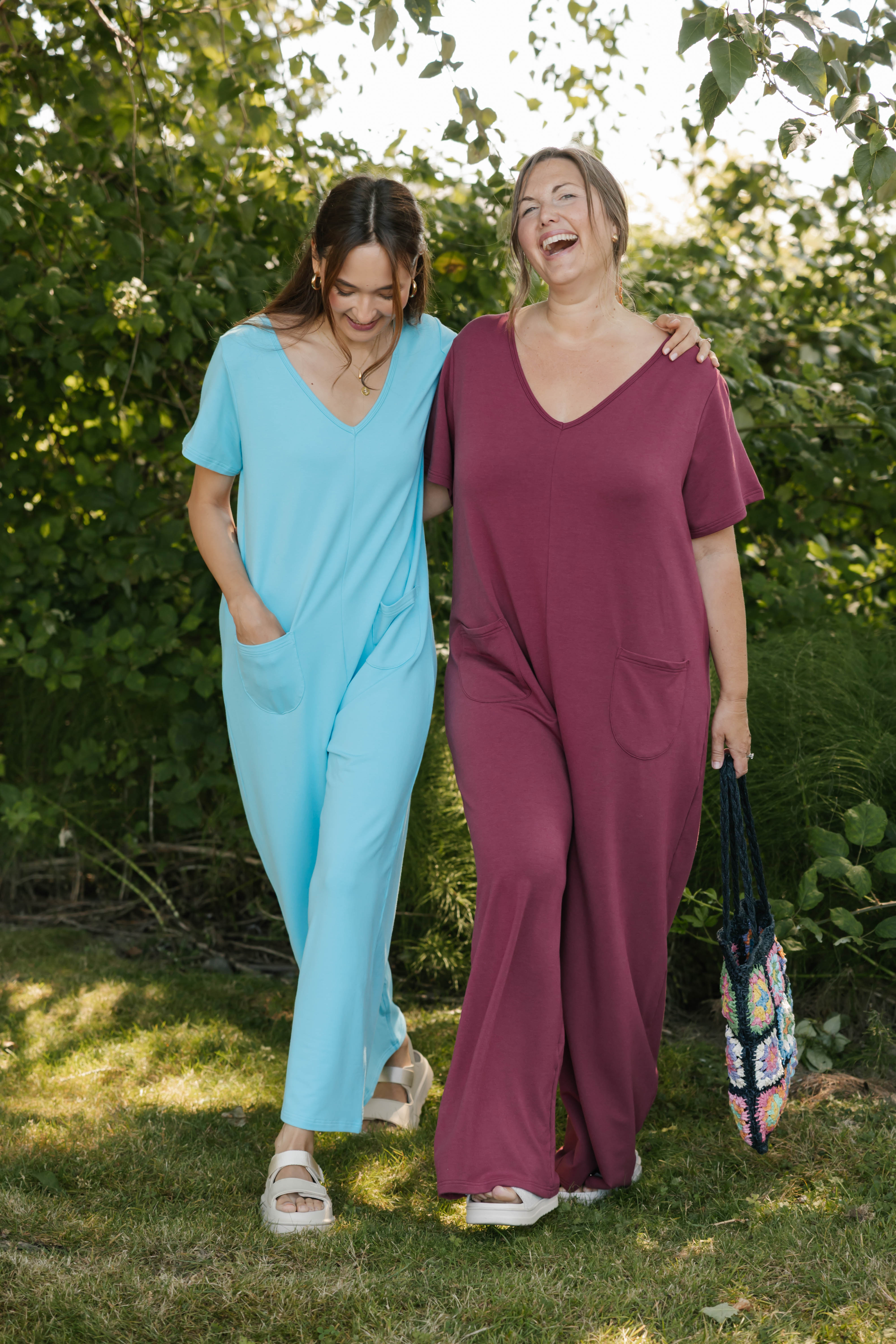 Terry Wide Leg Romper in Tropical Breeze