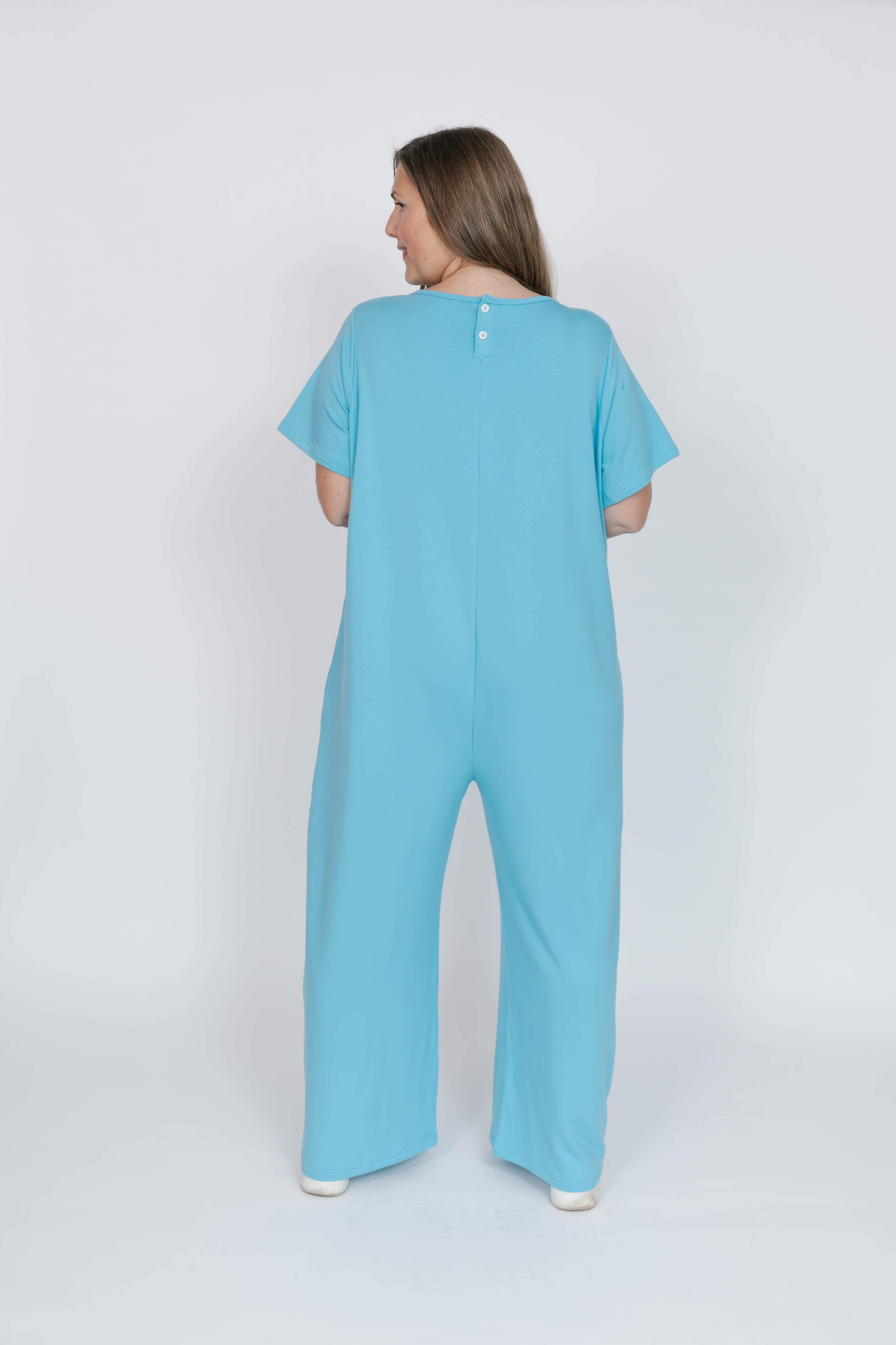 Terry Wide Leg Romper in Tropical Breeze