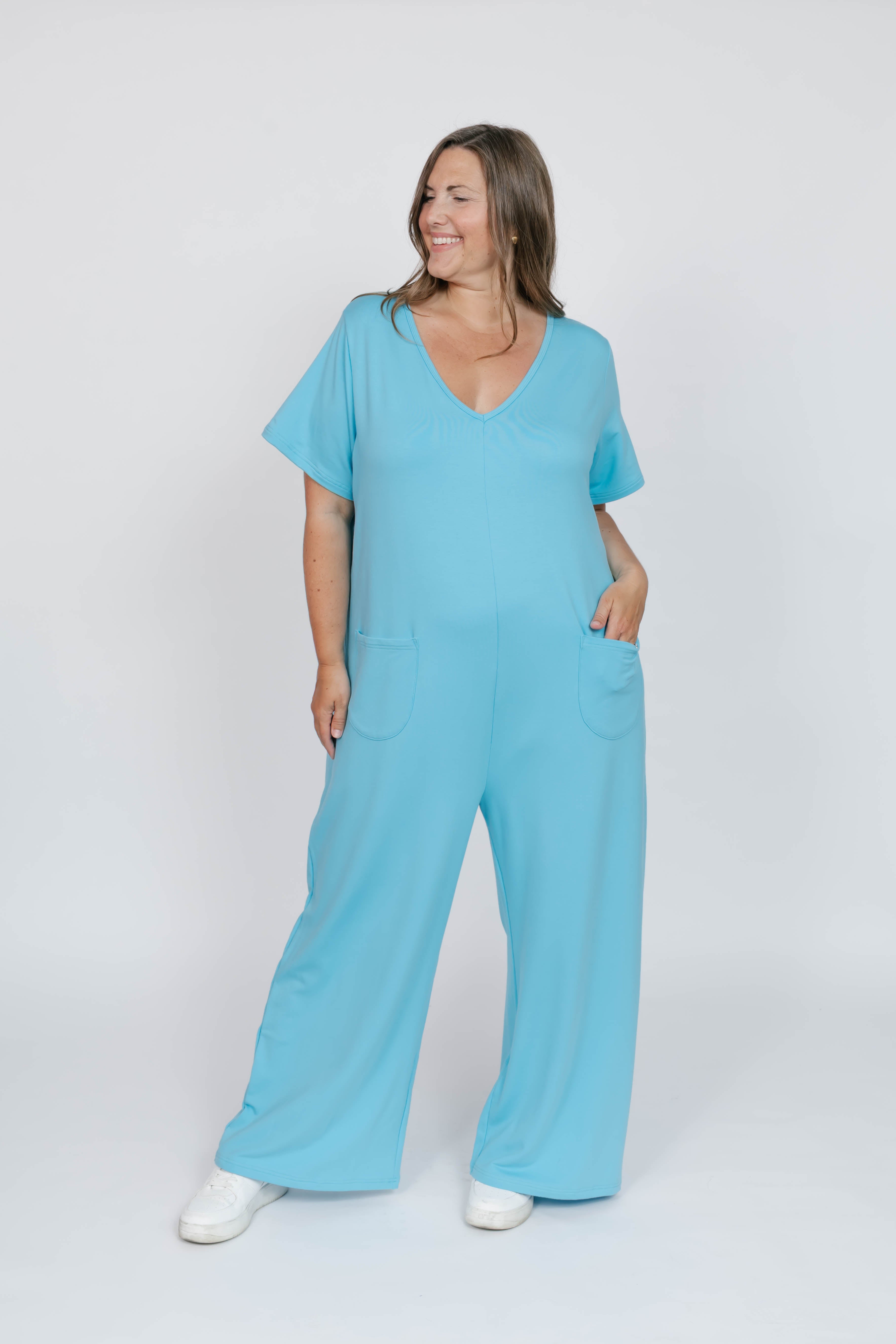 Terry Wide Leg Romper in Tropical Breeze