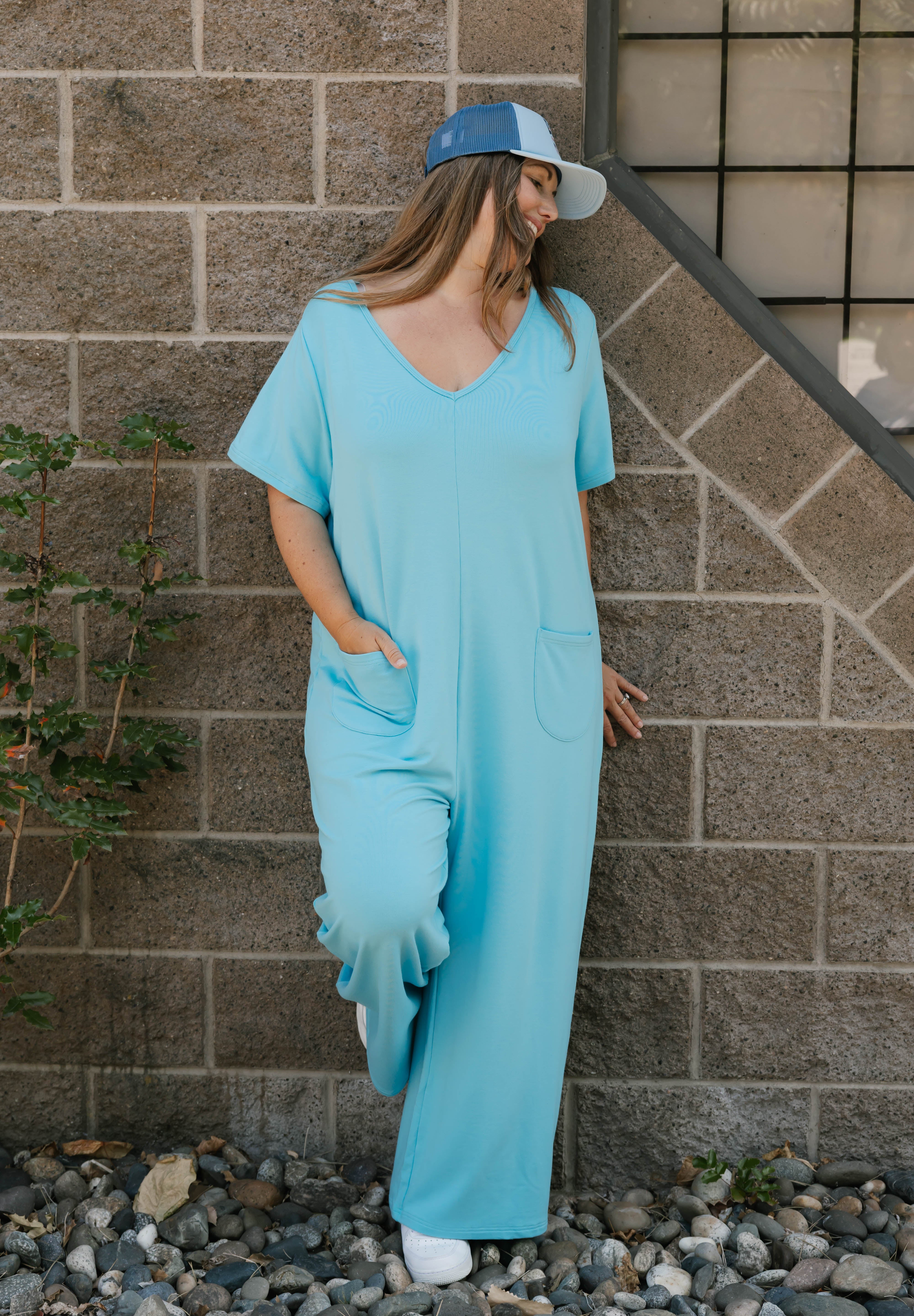 Terry Wide Leg Romper in Tropical Breeze