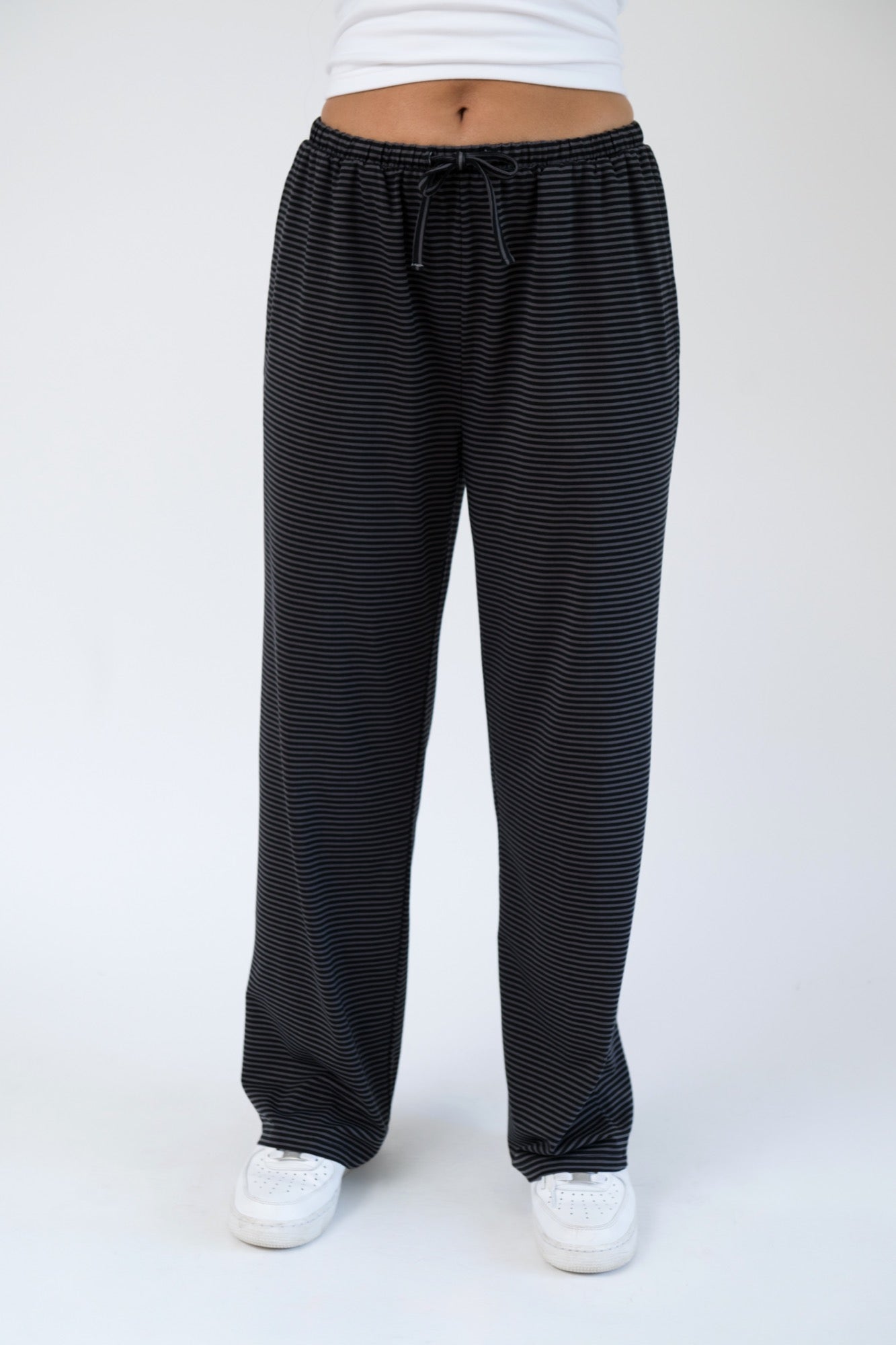 Thalia Lounge Pants in Charcoal Stripe