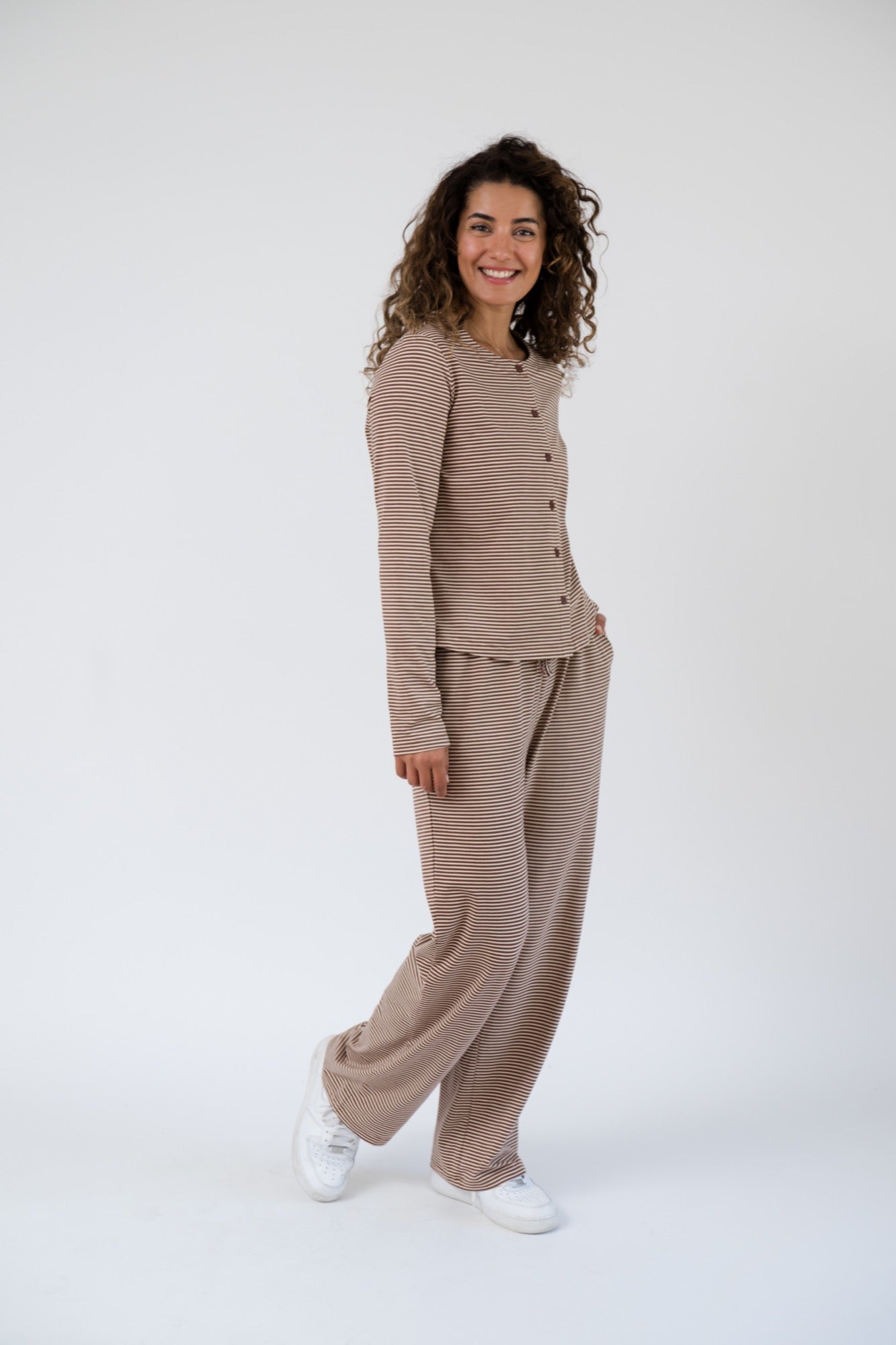 Thalia Lounge Pants in Tiramisu Stripe
