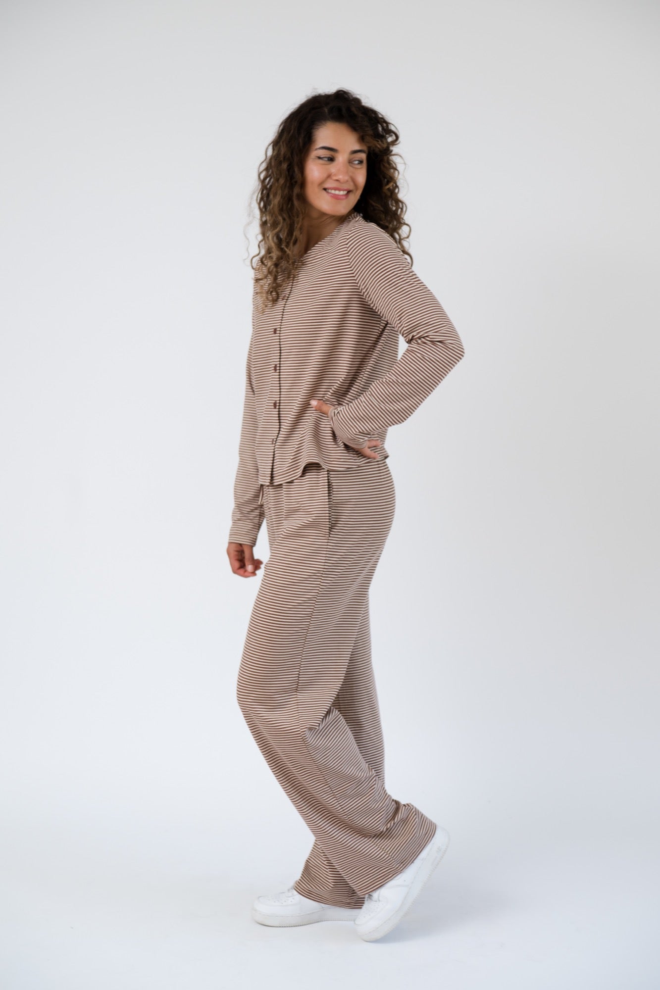Thalia Lounge Pants in Tiramisu Stripe