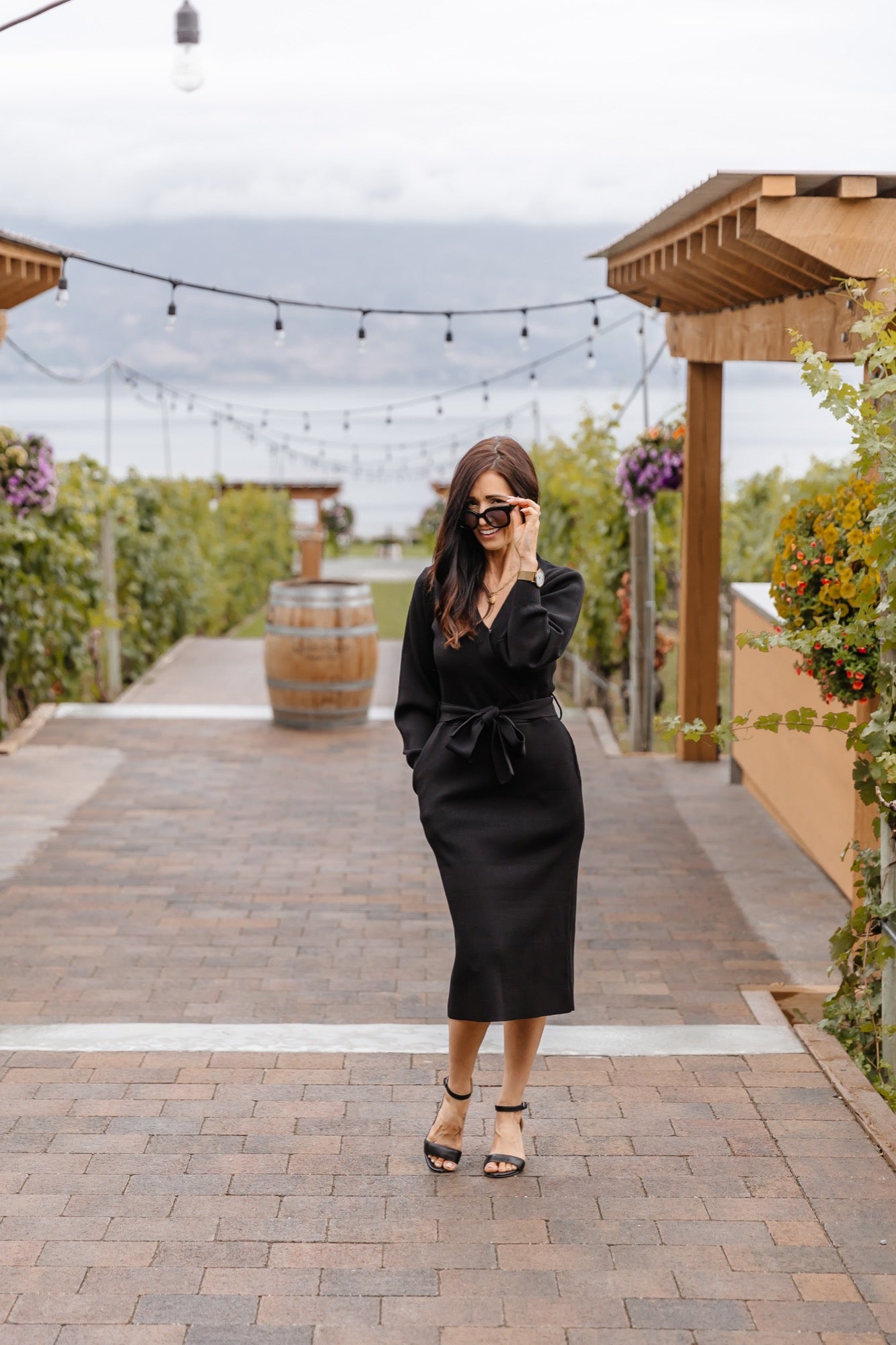 Tori Knit Dress in Midnight Black