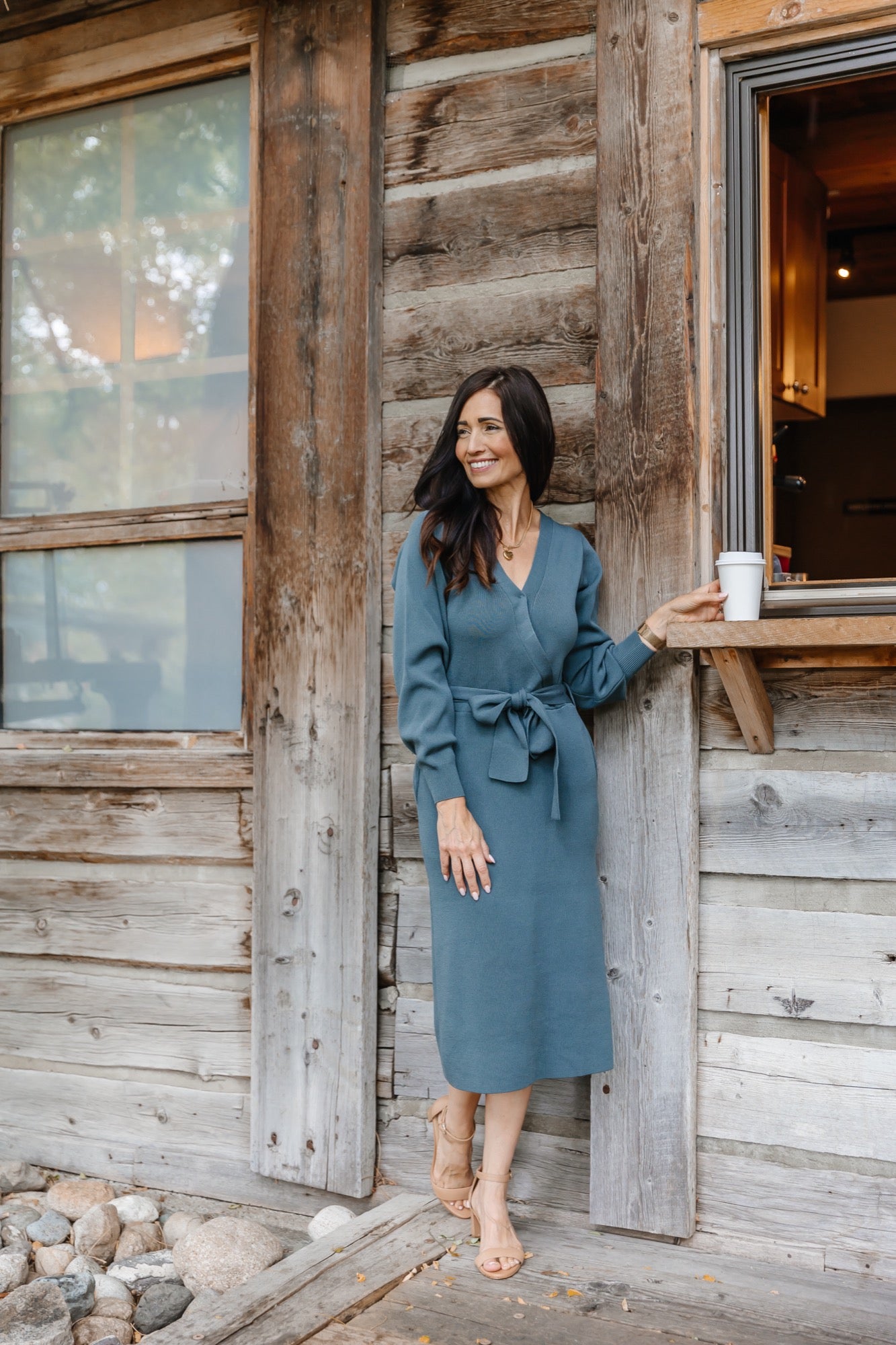 Tori Knit Dress in French Teal