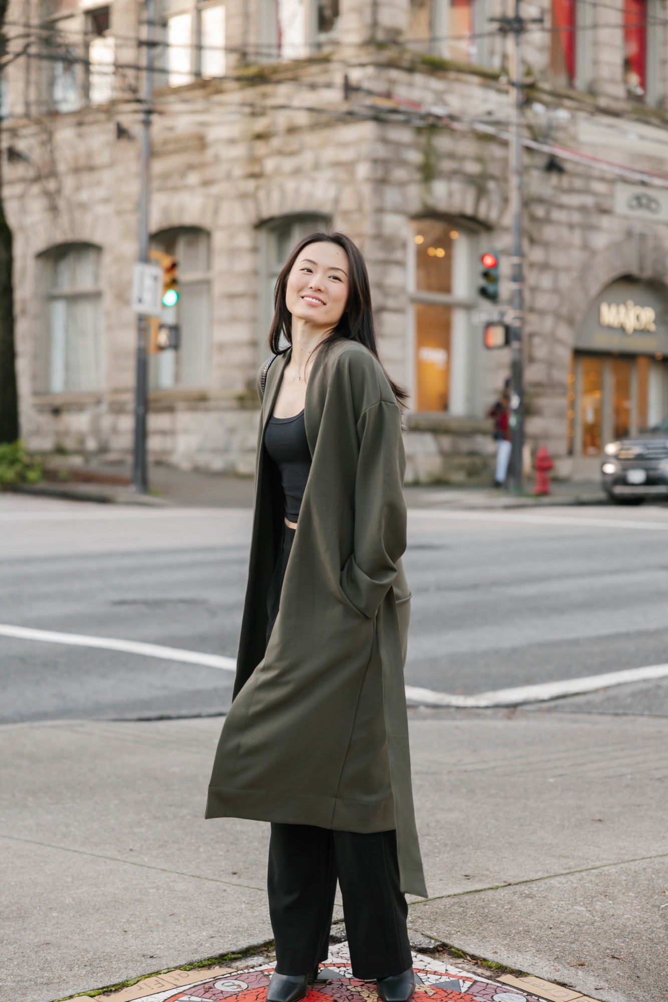 Teresa Trench in Olive Green