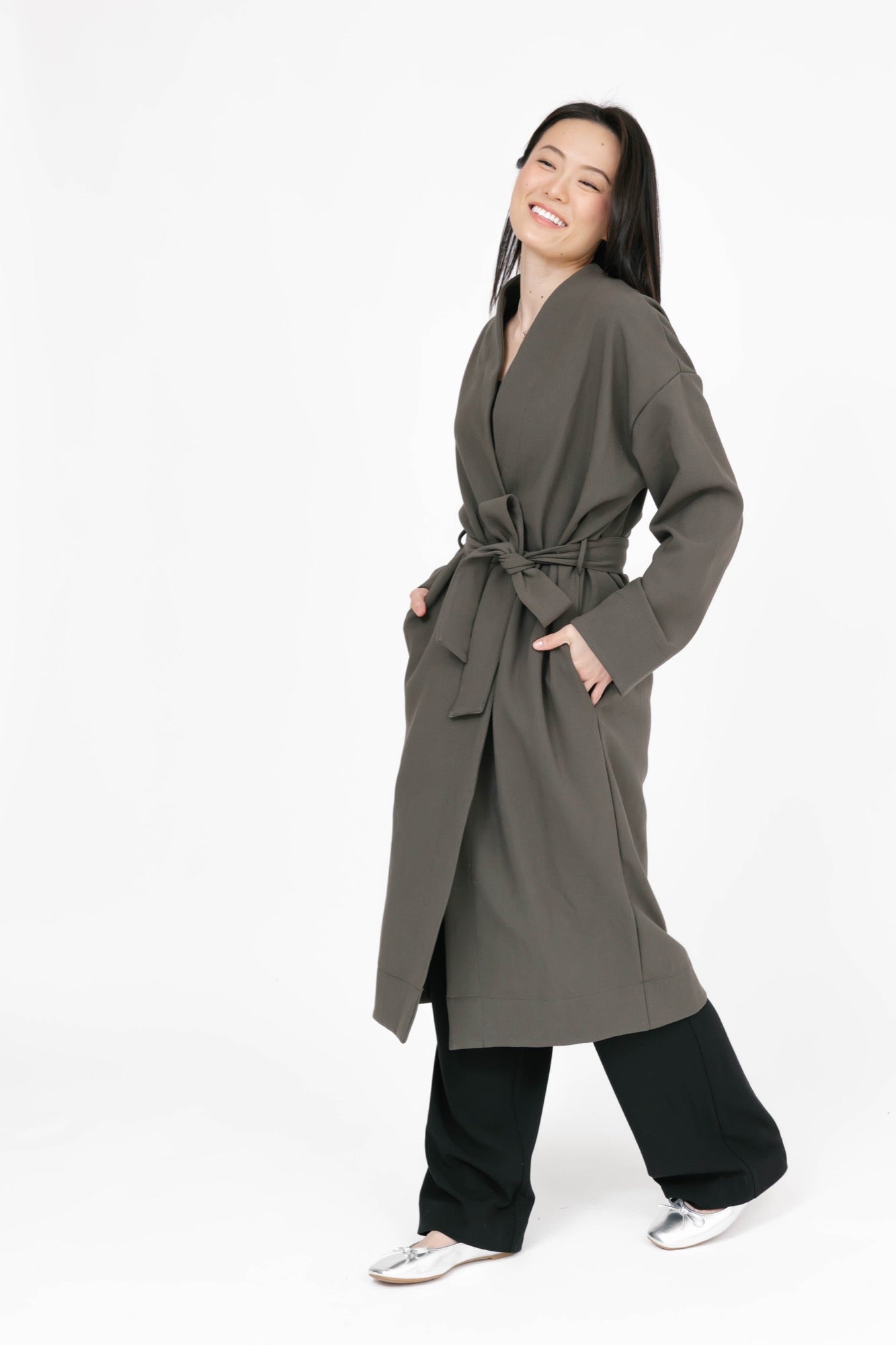 Teresa Trench in Olive Green