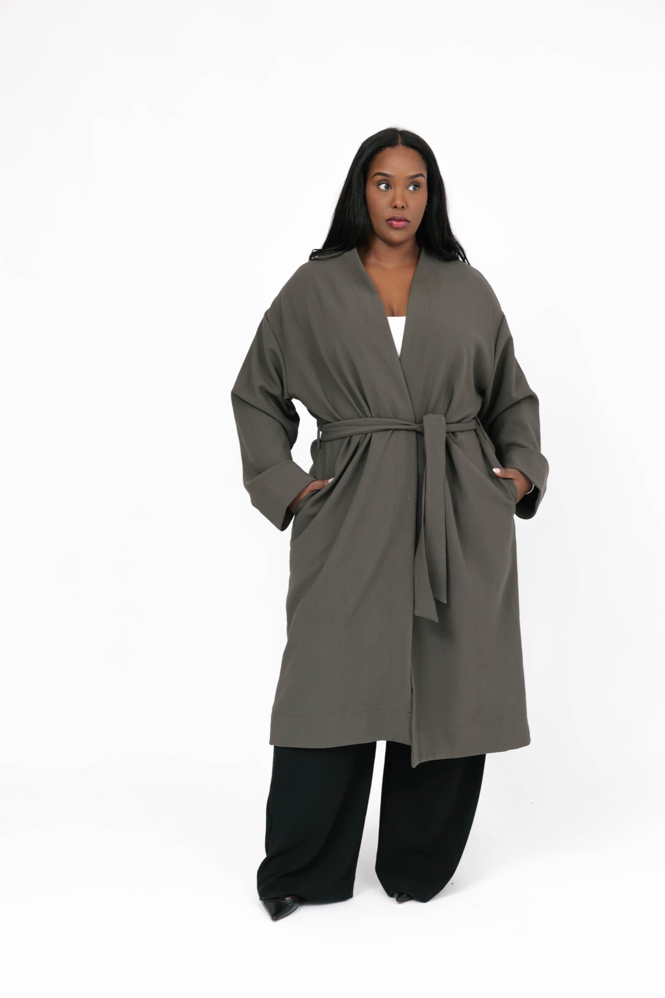 Teresa Trench in Olive Green