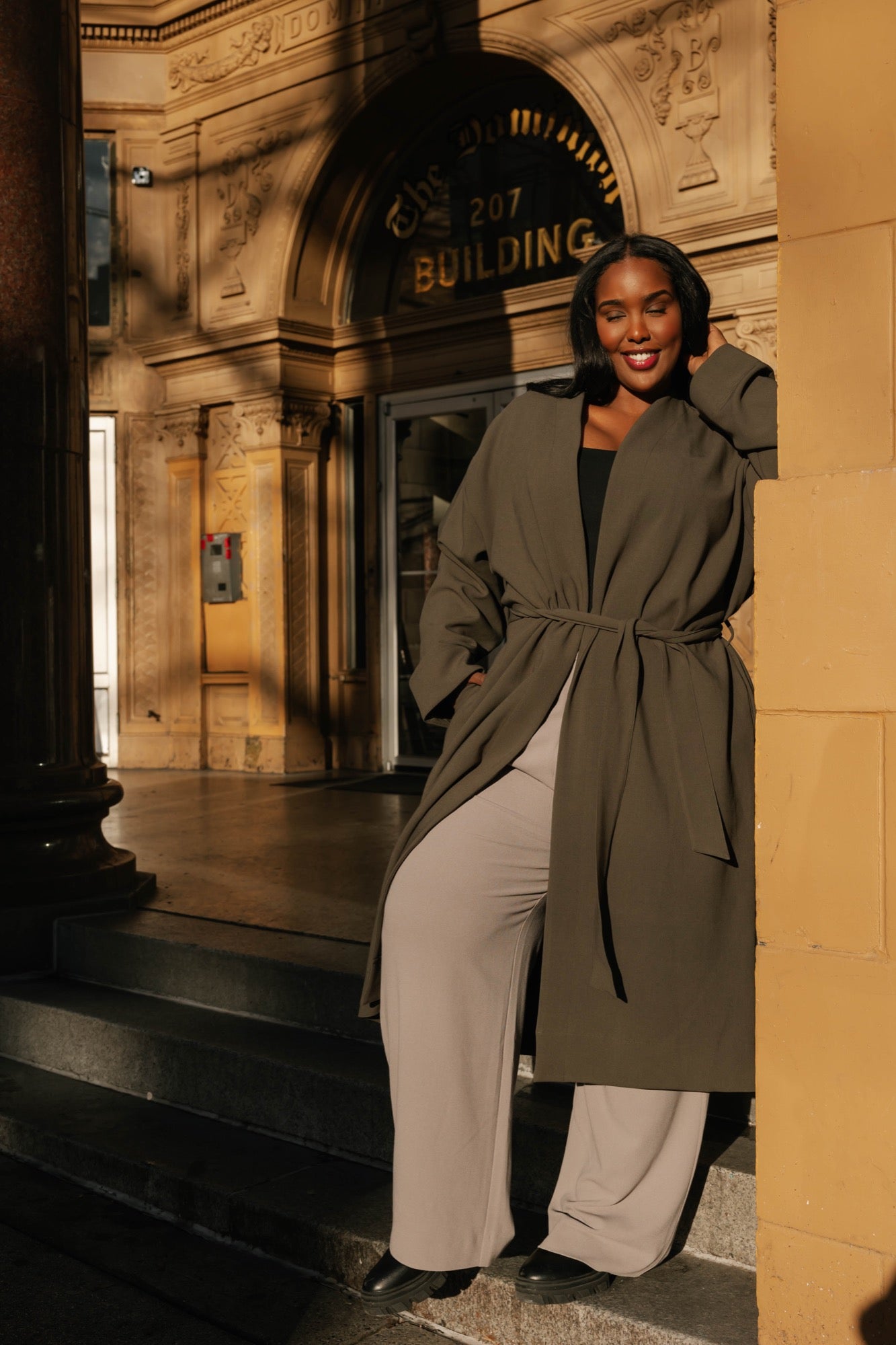 Teresa Trench in Olive Green