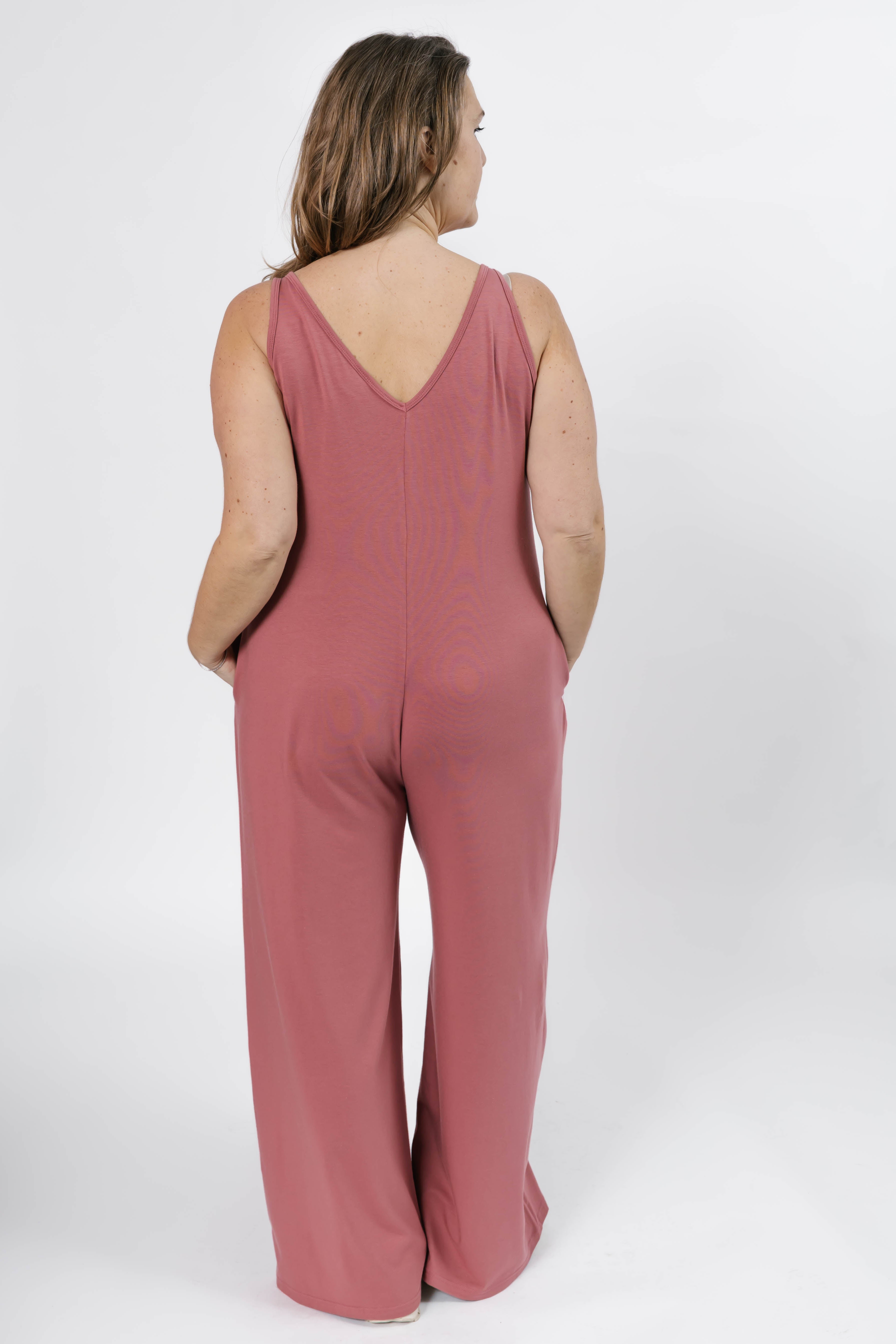 Tuesday Wide Leg Romper in Blush