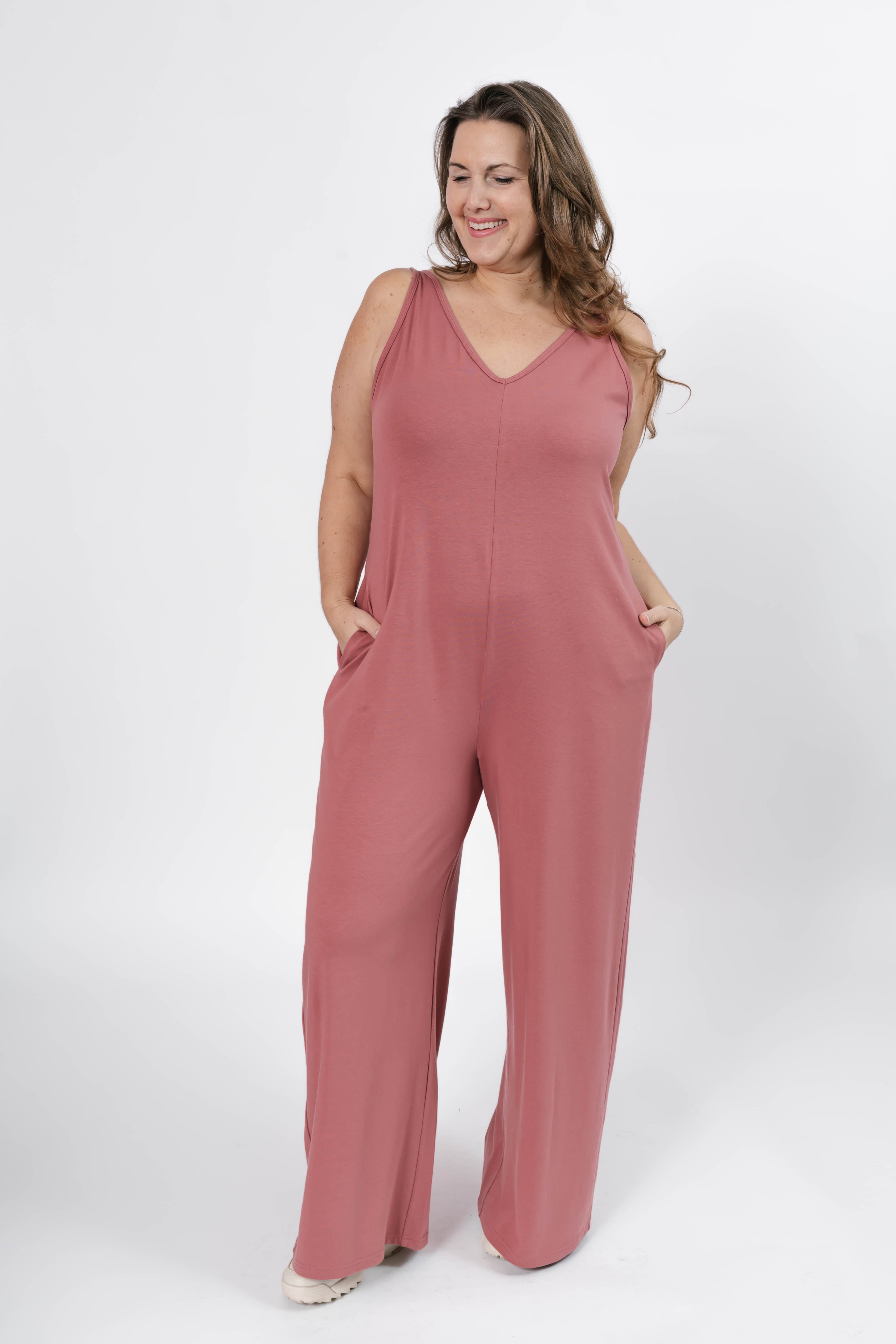 Tuesday Wide Leg Romper in Blush