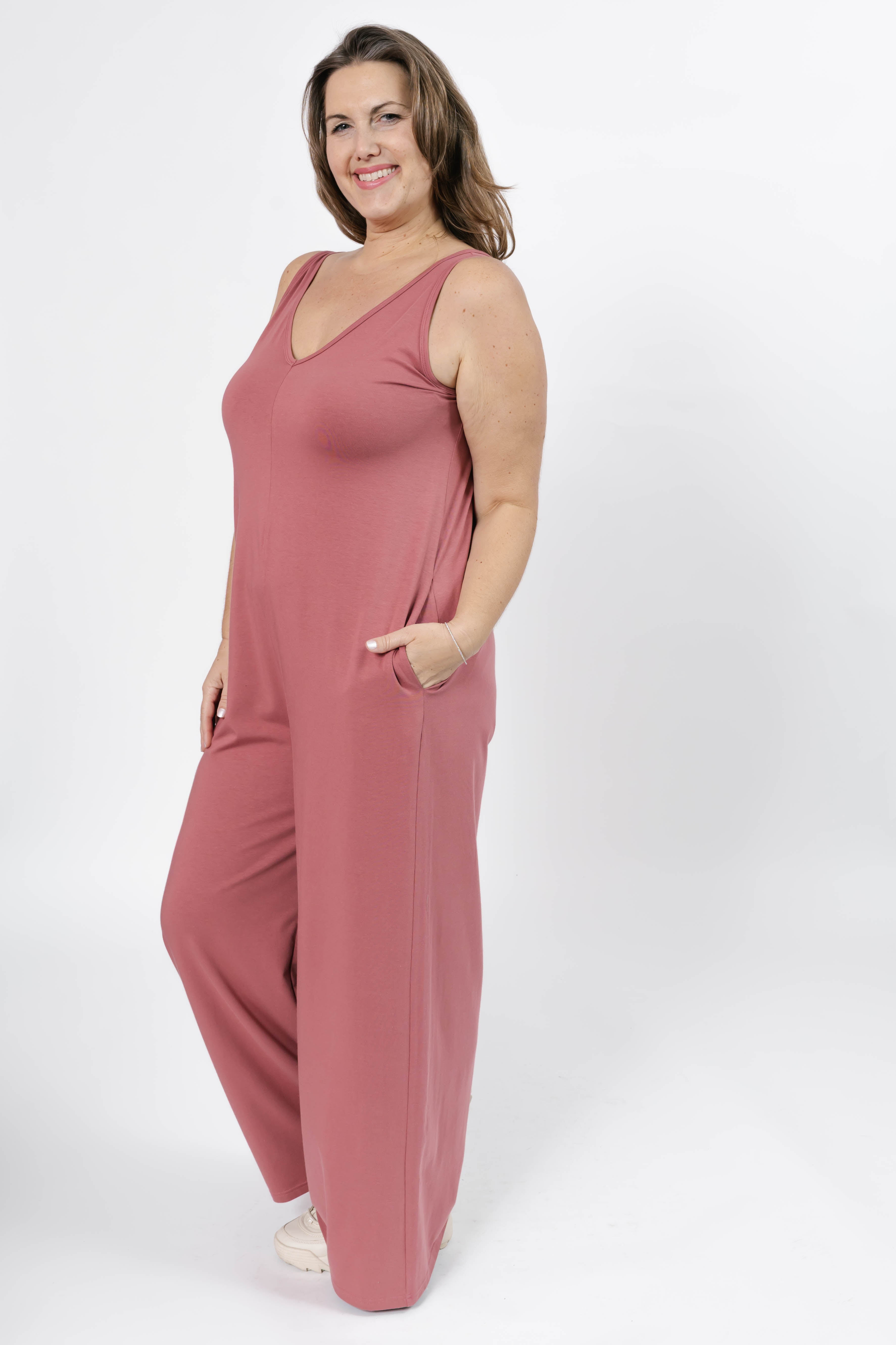 Tuesday Wide Leg Romper in Blush