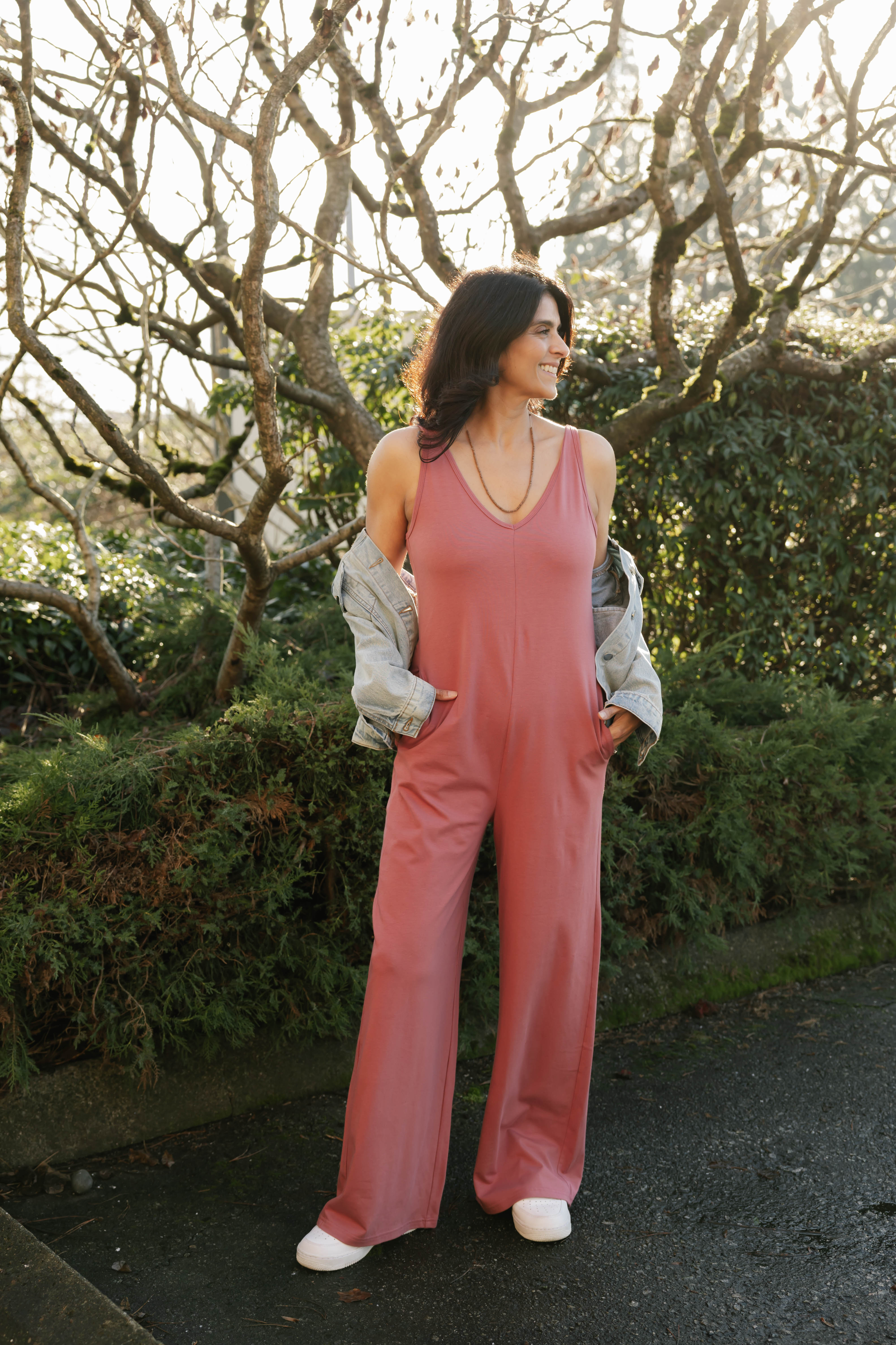 Tuesday Wide Leg Romper in Blush