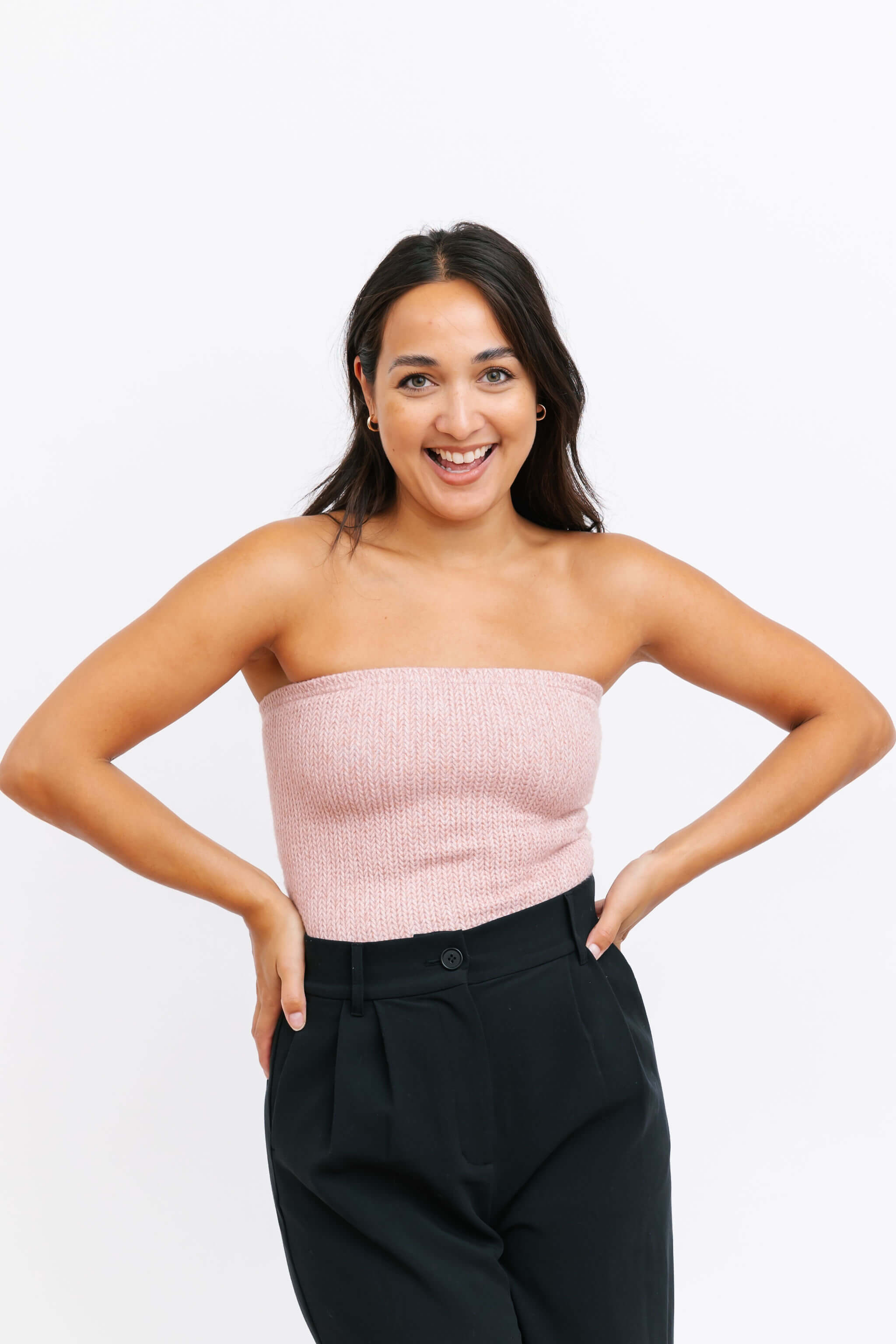 Smash + Tess Under It All Tube Top (Cable) in Heather Pink