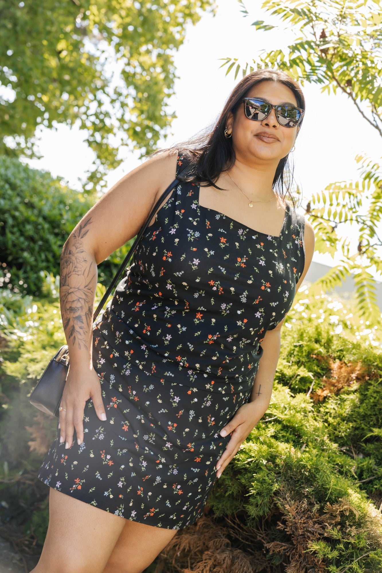 Under It All Tank in Black Floral