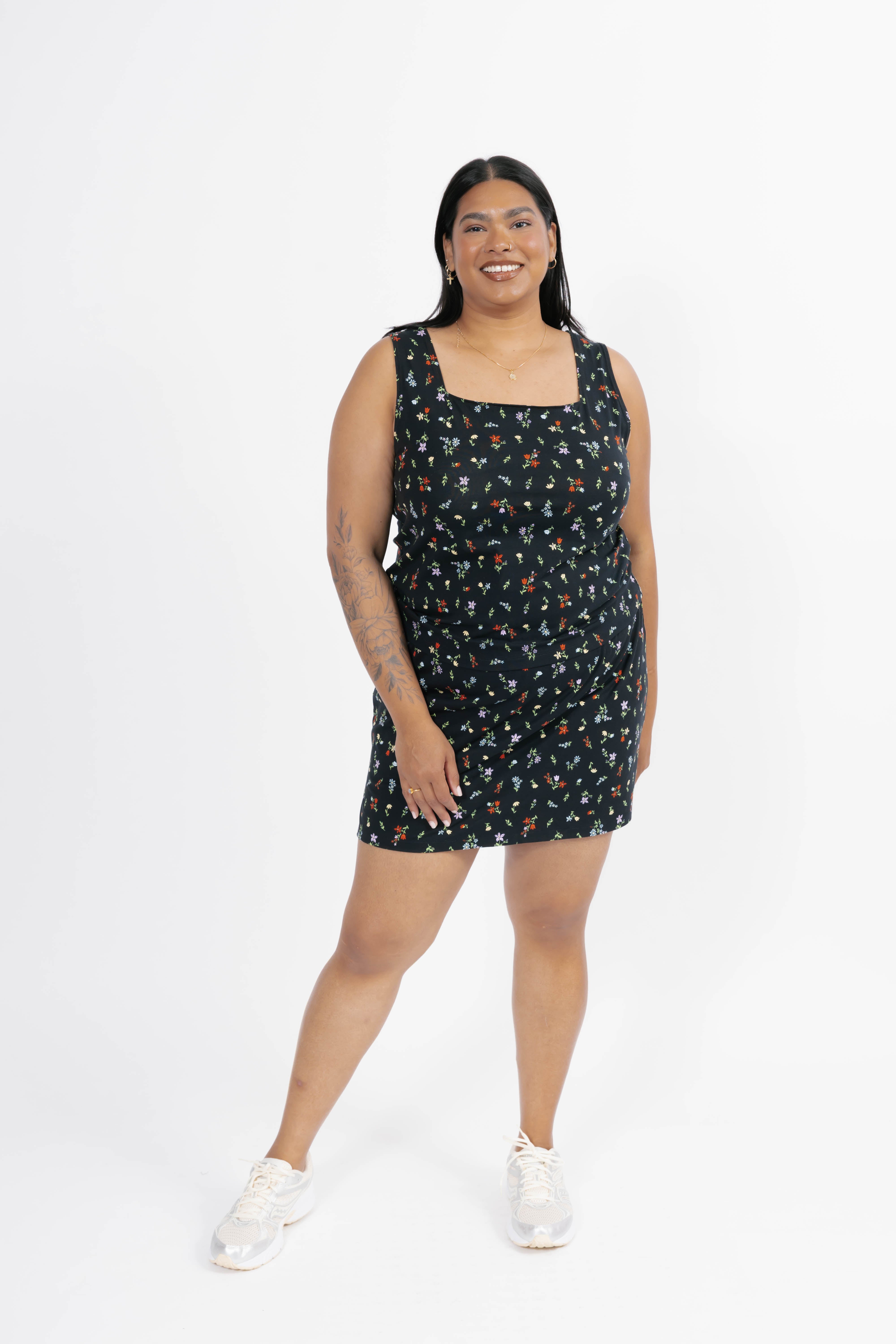 Under It All Tank in Black Floral