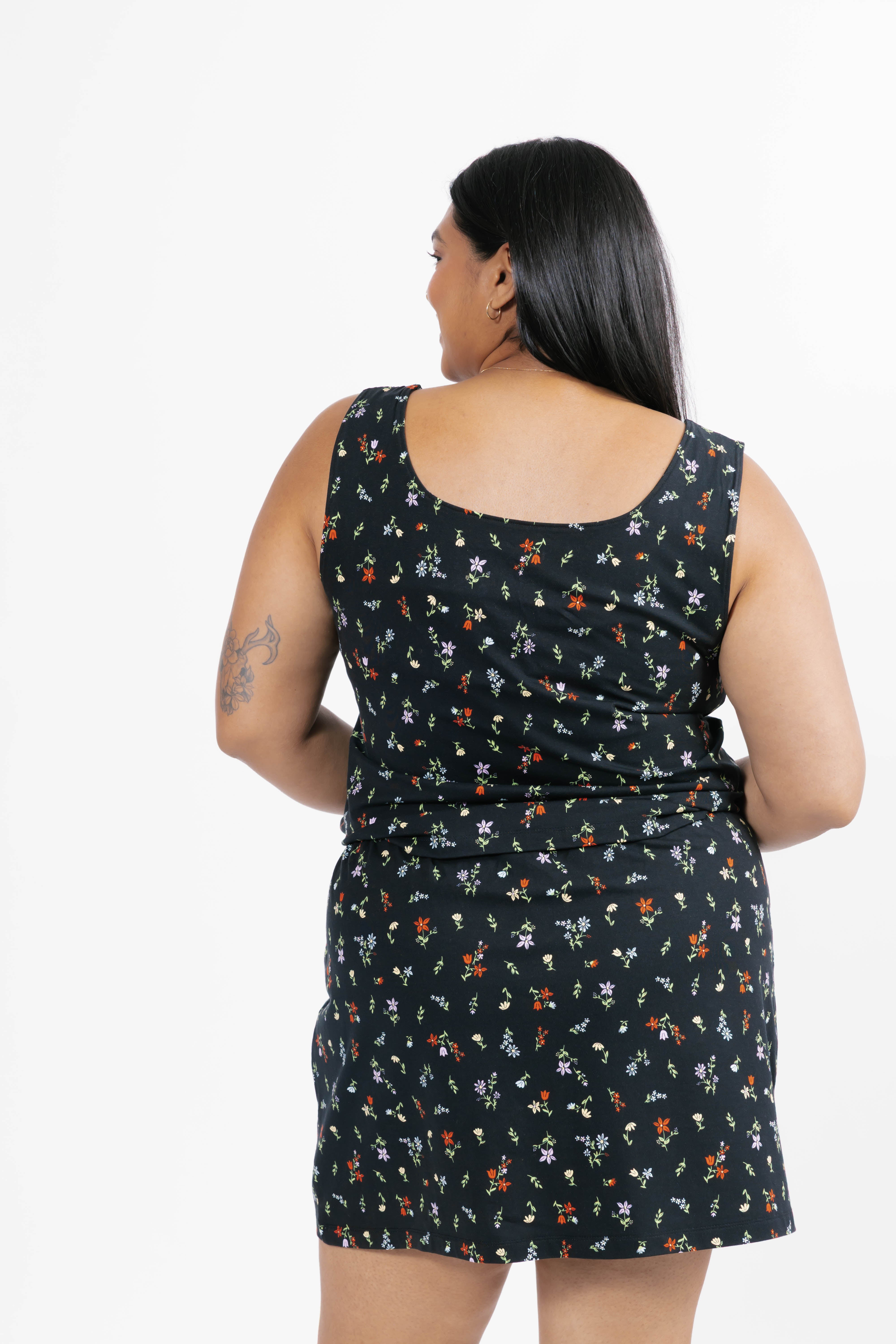 Under It All Tank in Black Floral