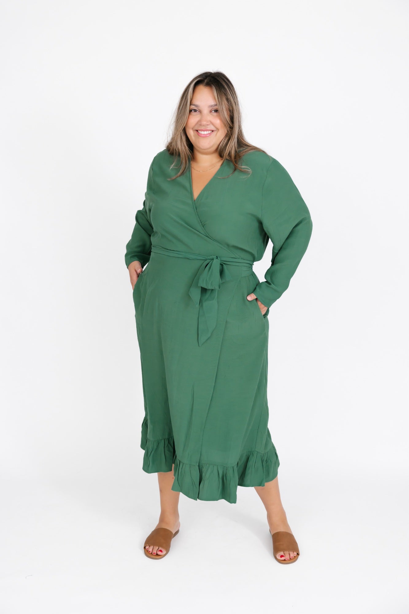Violet Maxi Dress in Foliage Green