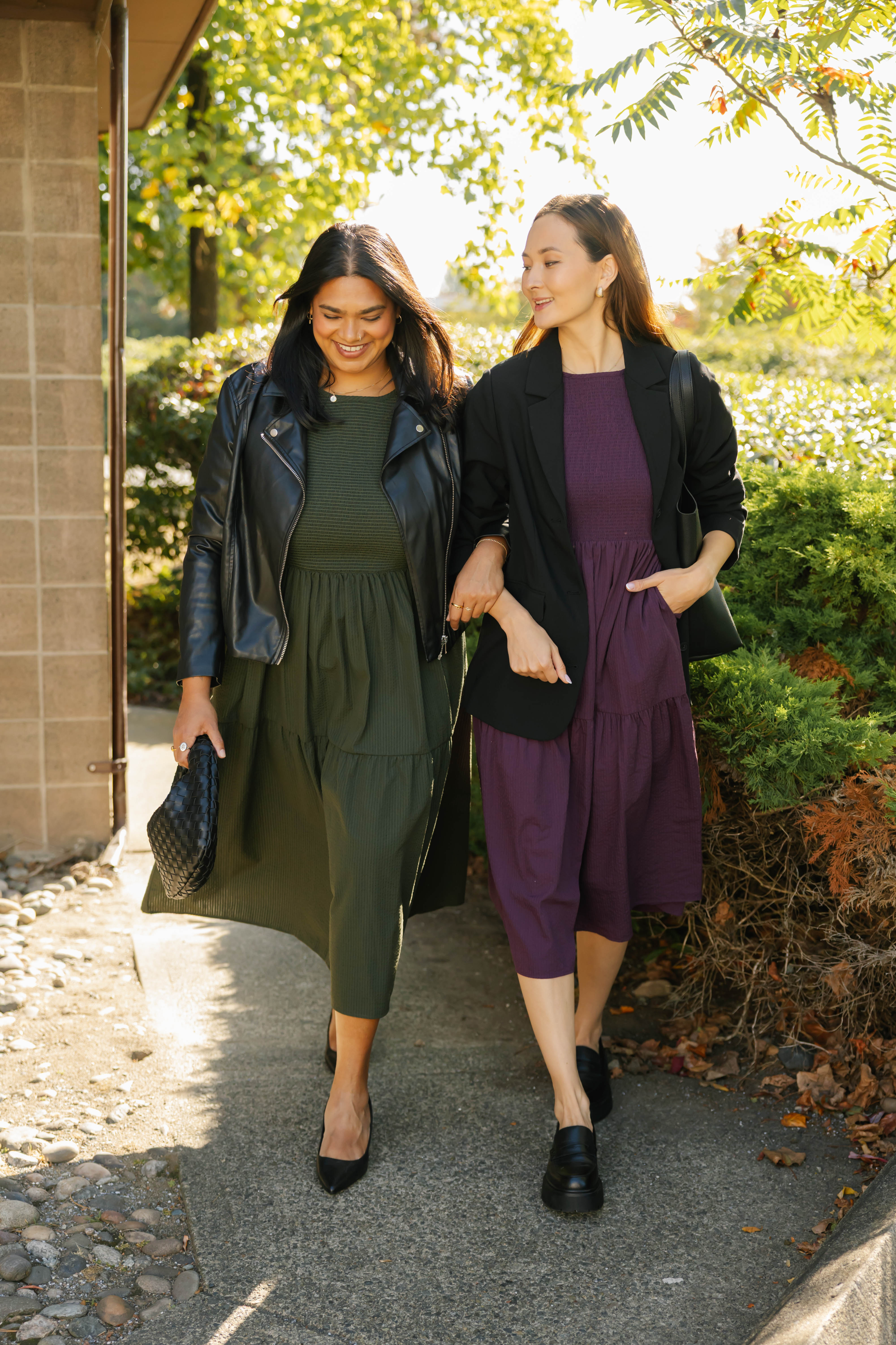 Vera Smocked Midi Dress in Dark Olive