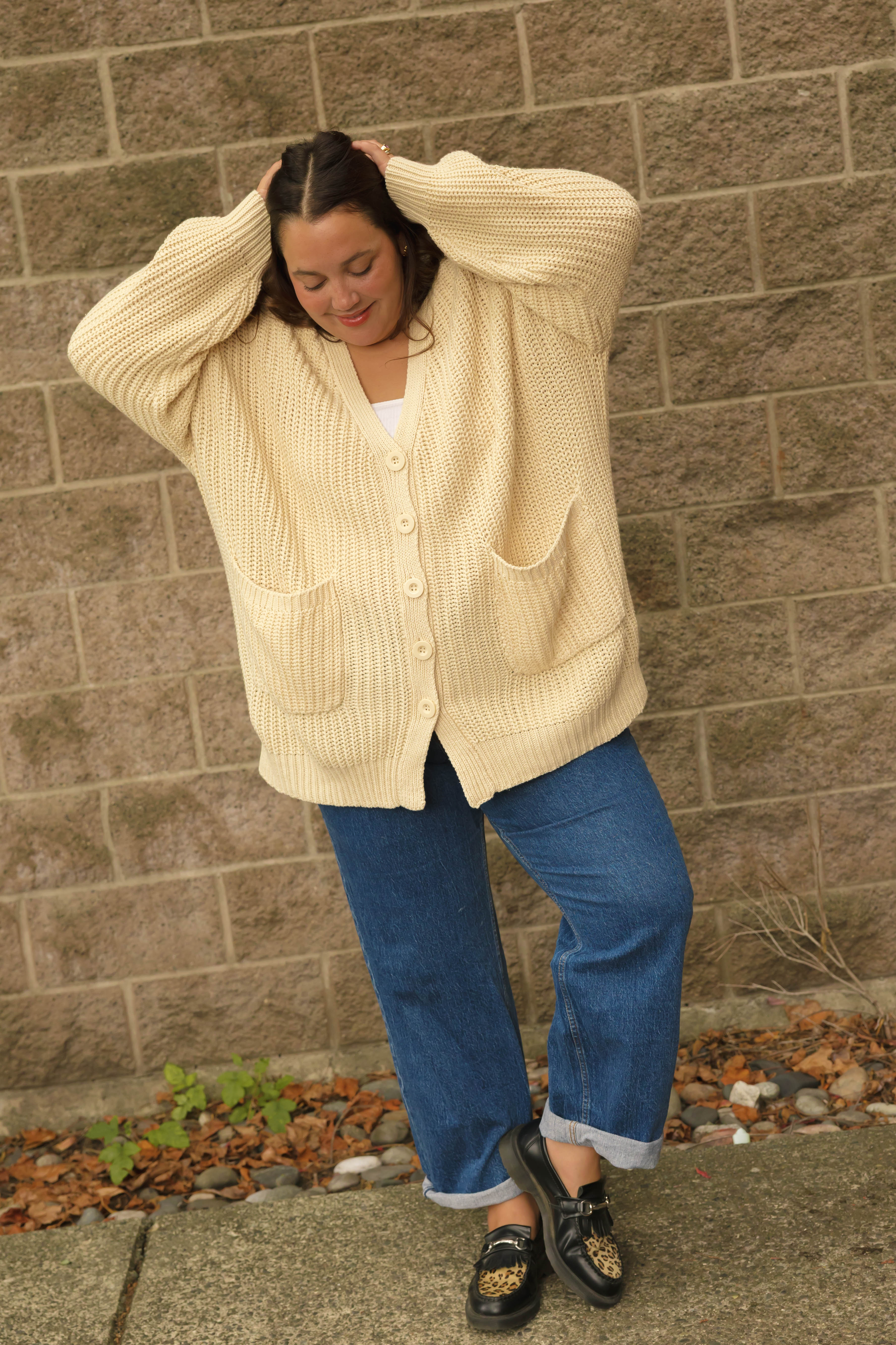 Waverly Cardigan in Oat Beige