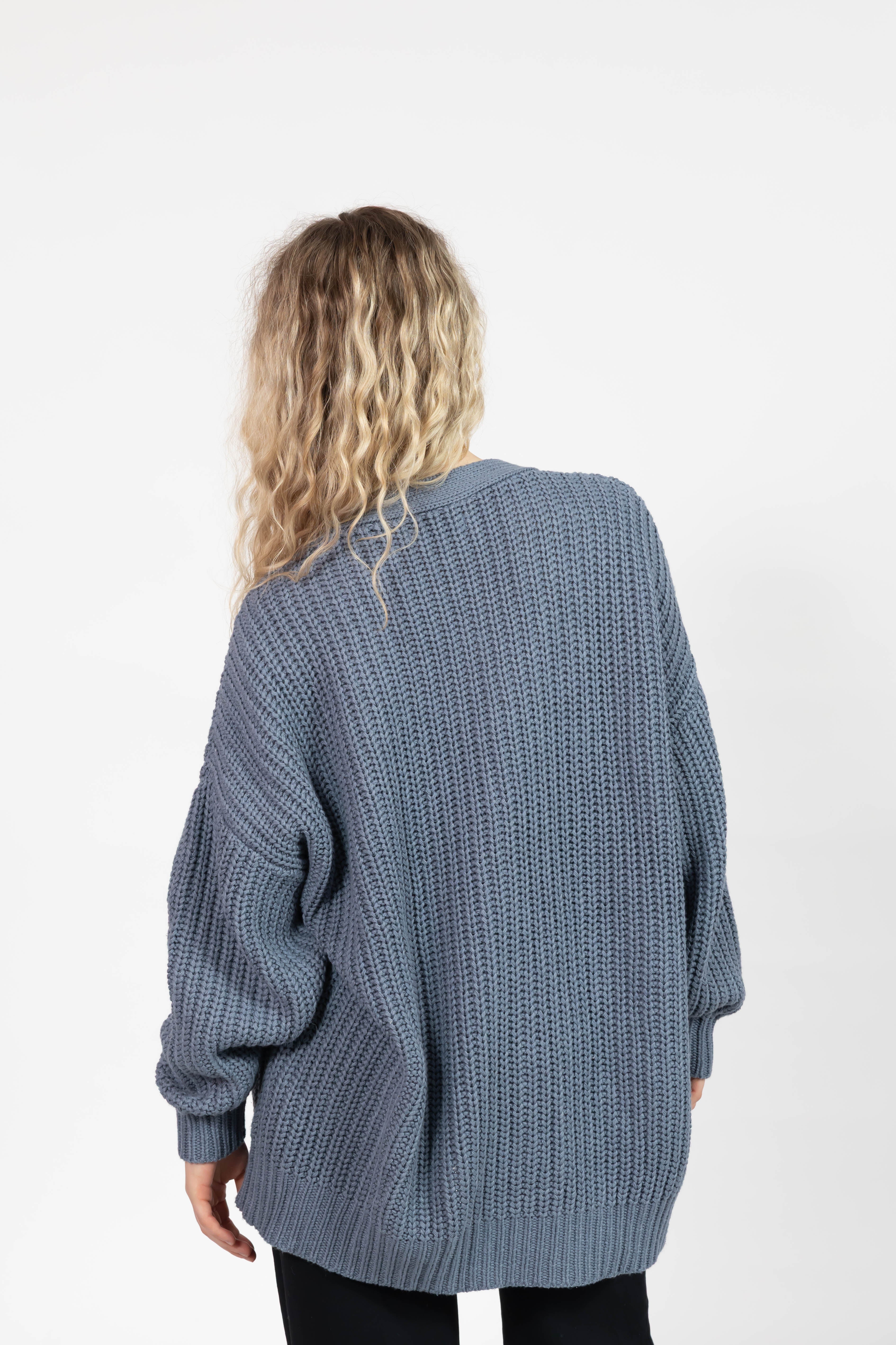 Waverly Cardigan in Stone Blue