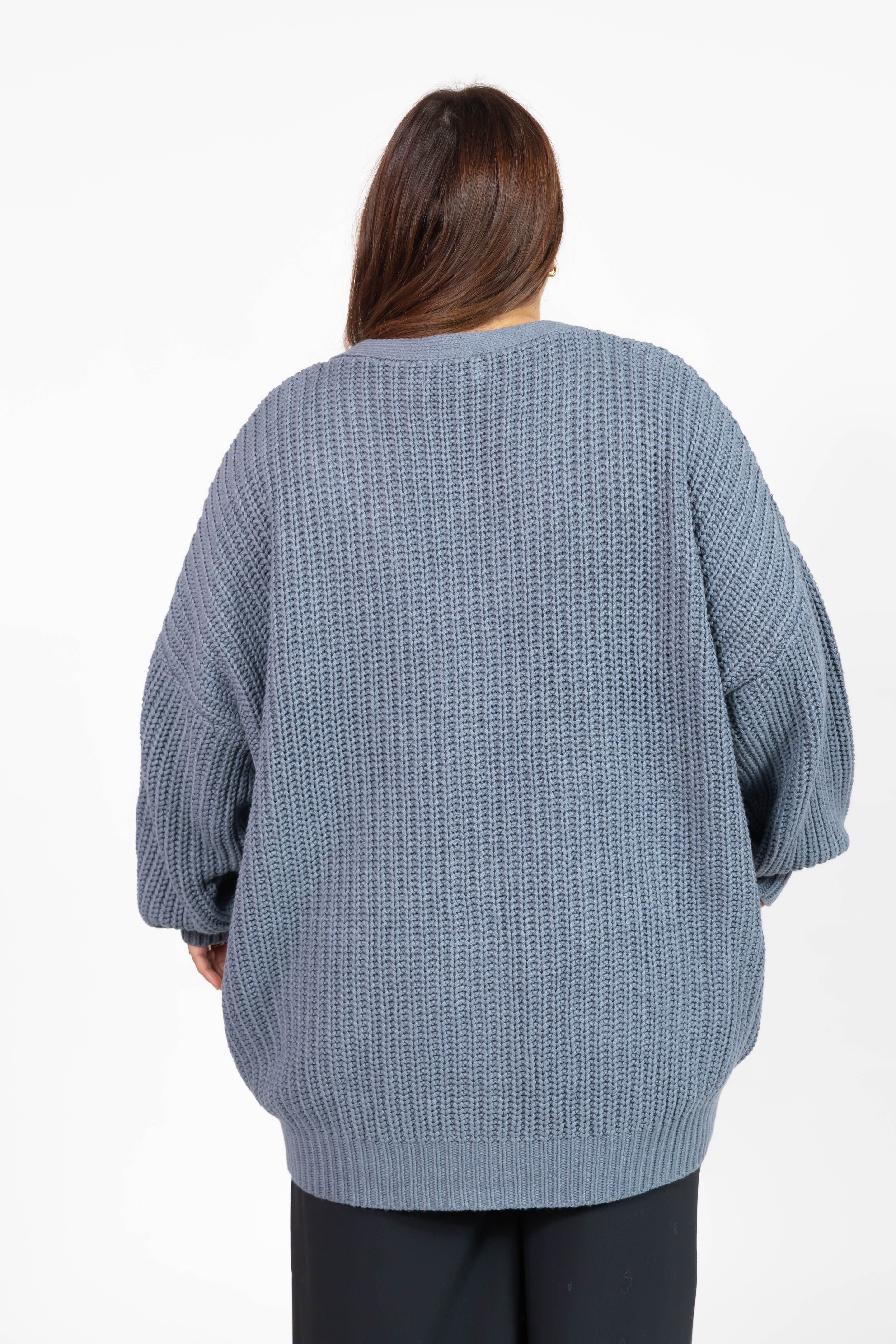 Waverly Cardigan in Stone Blue